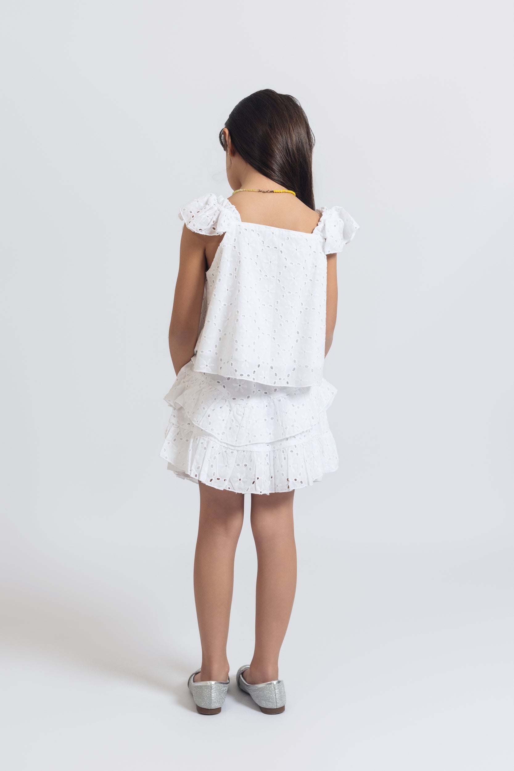 Broderie Anglaise Skirt For Girls - White