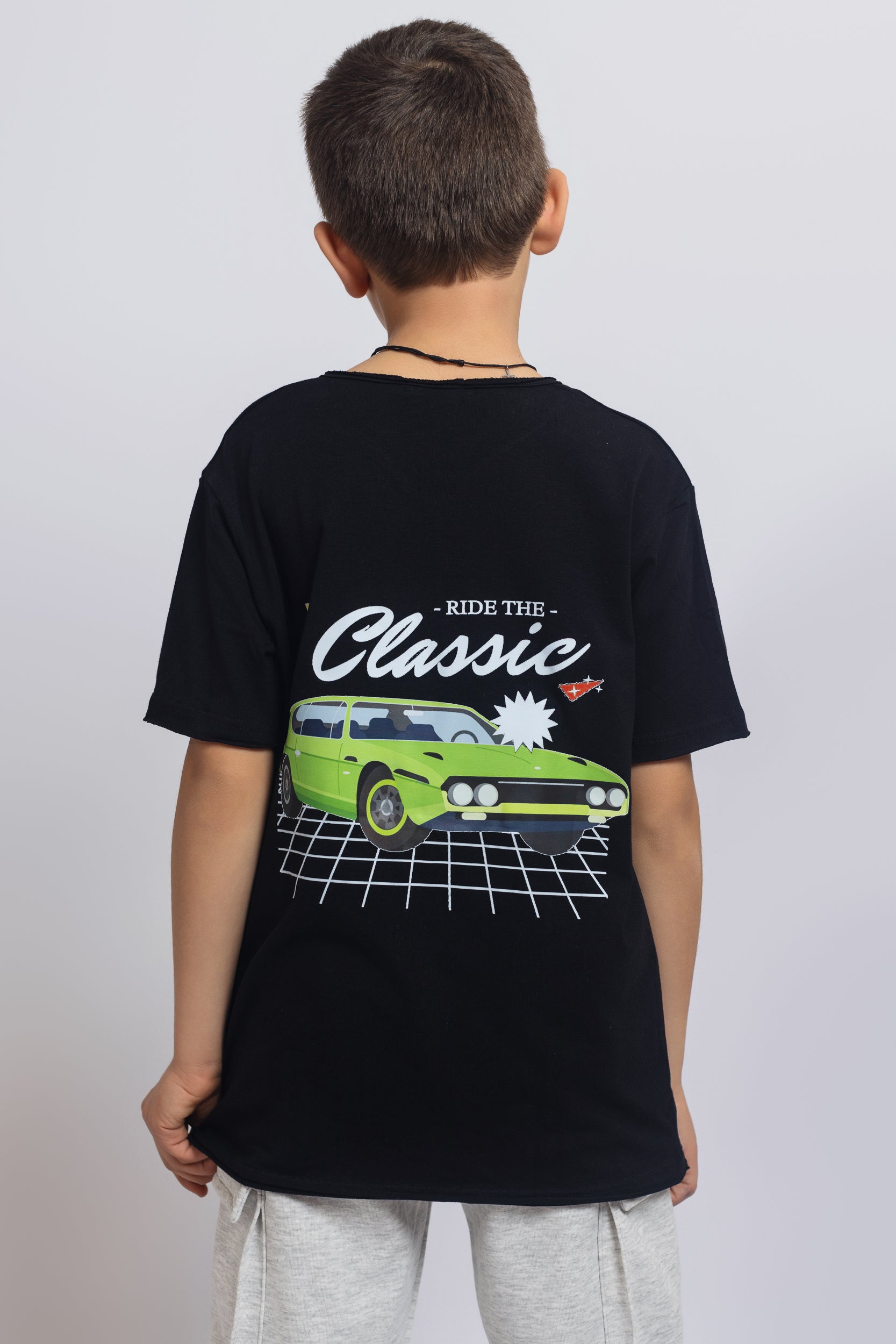 Classic Cars T-Shirt For Boys - Black
