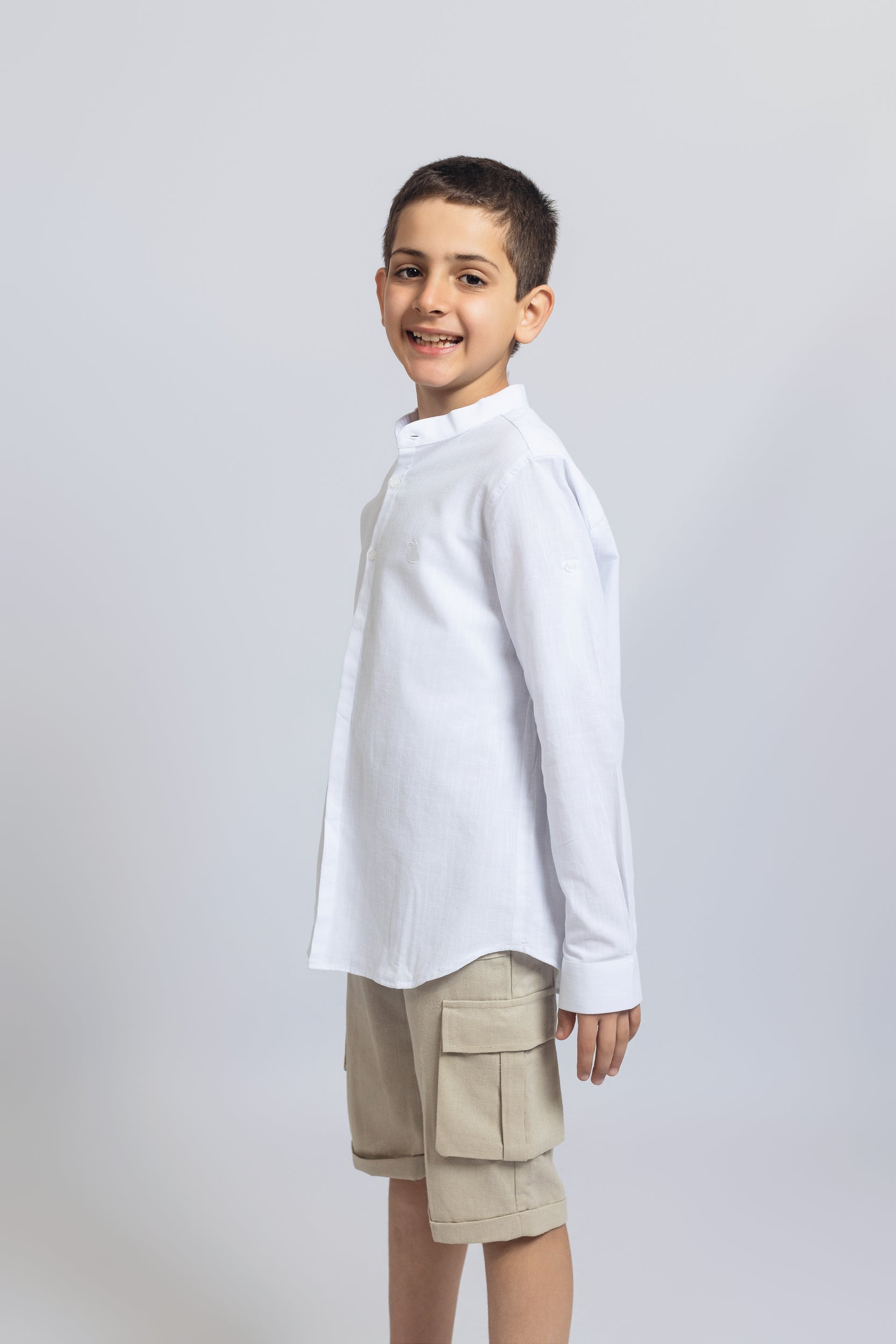 Linen Shirt For Boys - White