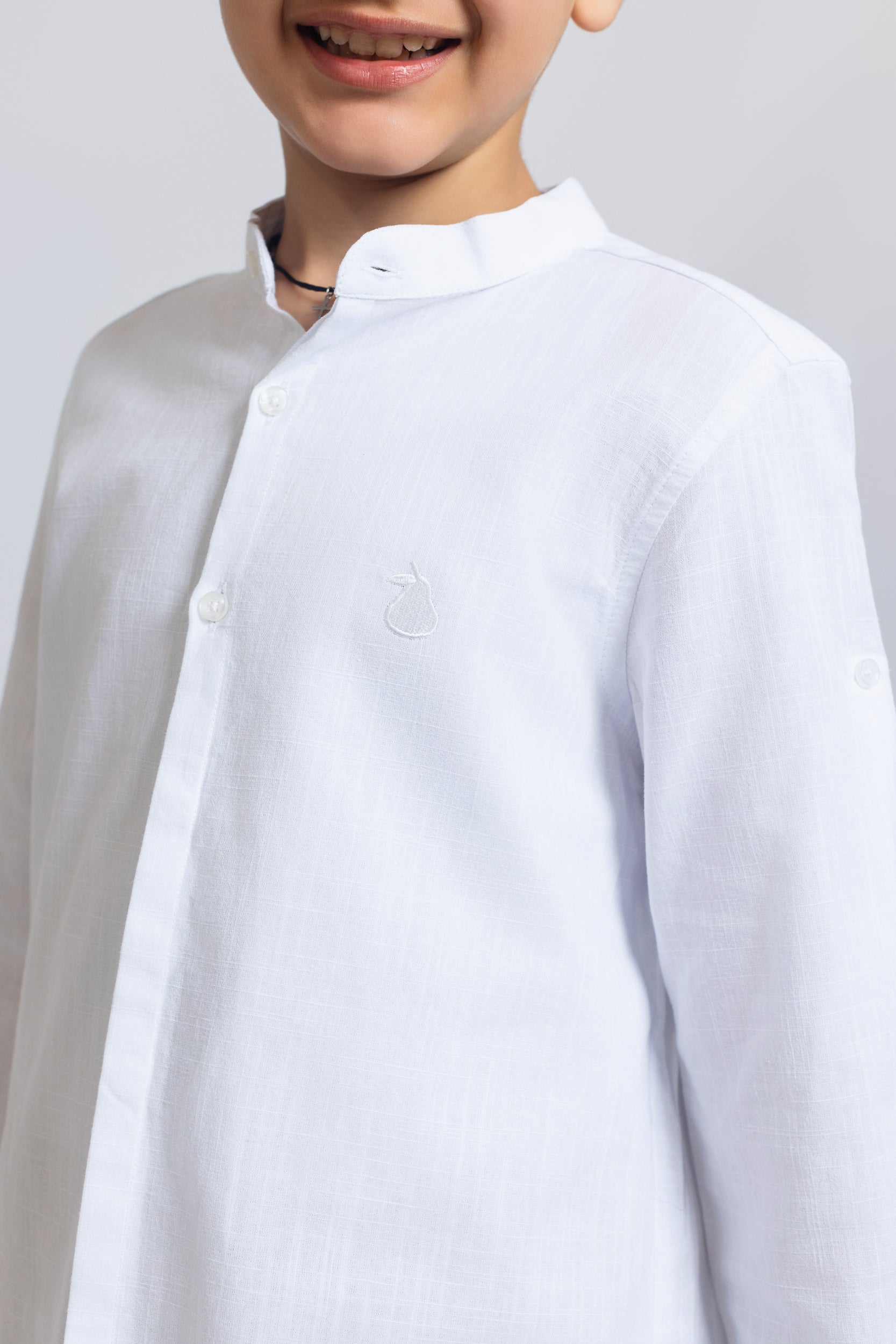 Linen Shirt For Boys - White