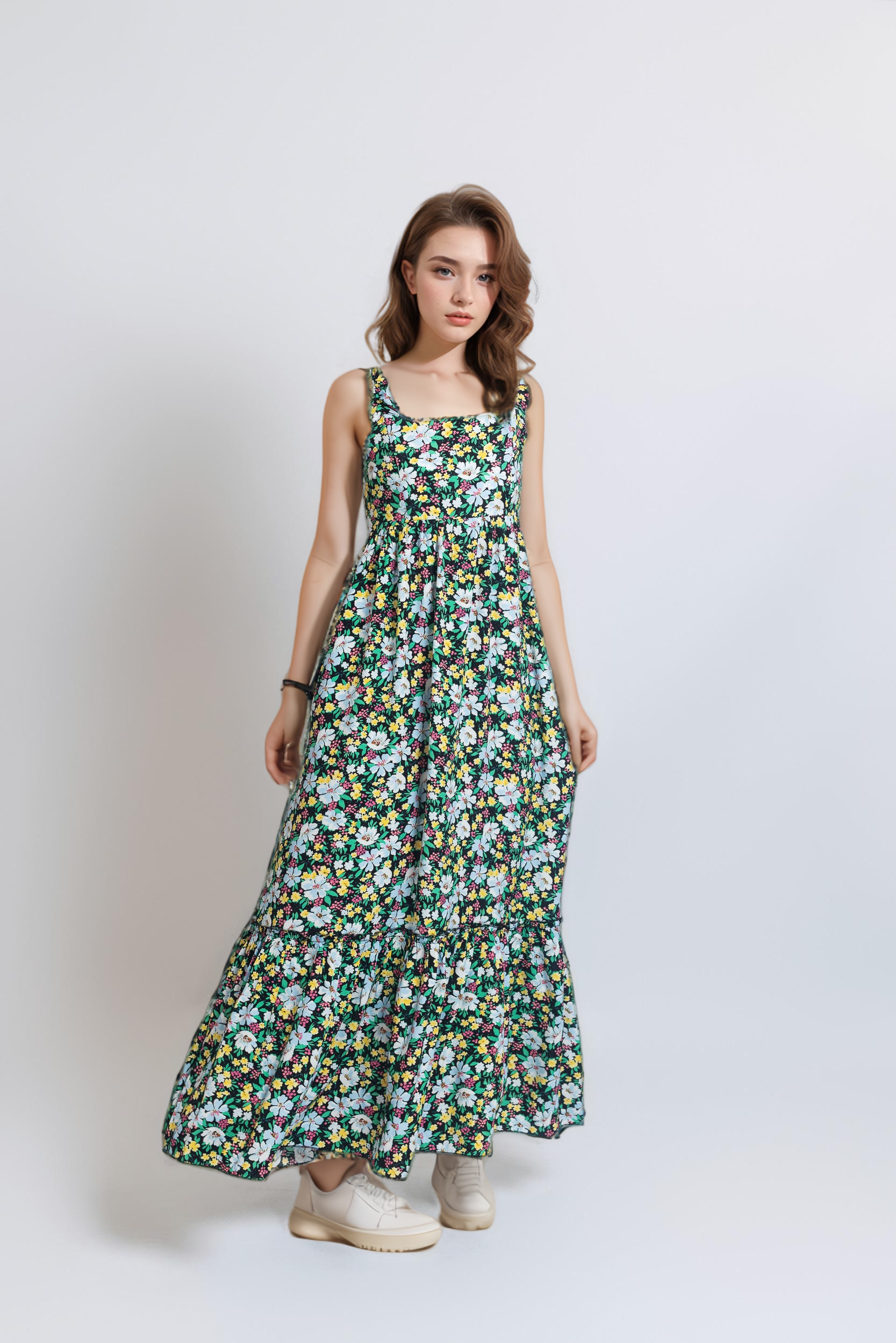 Floral Ruffled Dress For Women