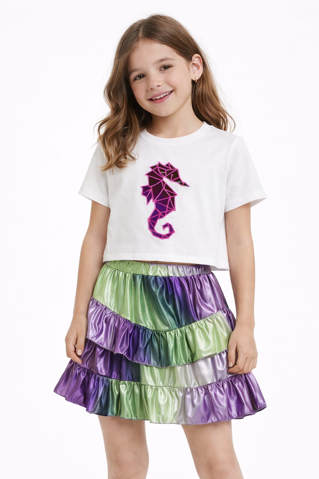 Seahorse Embroidered Top