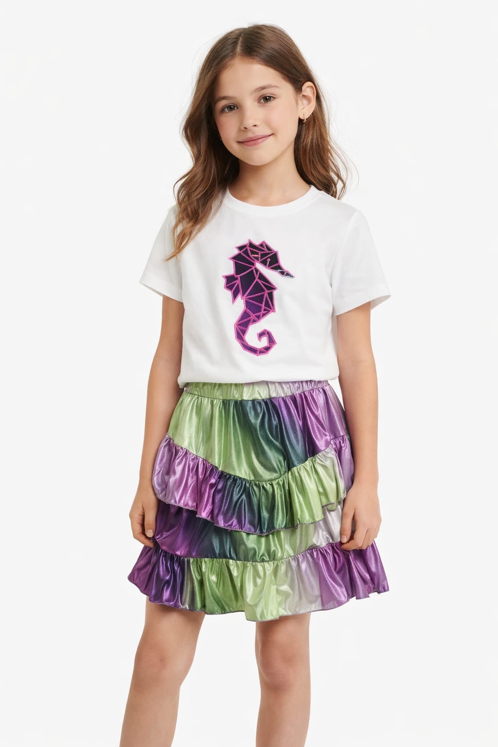 Seahorse Embroidered Top