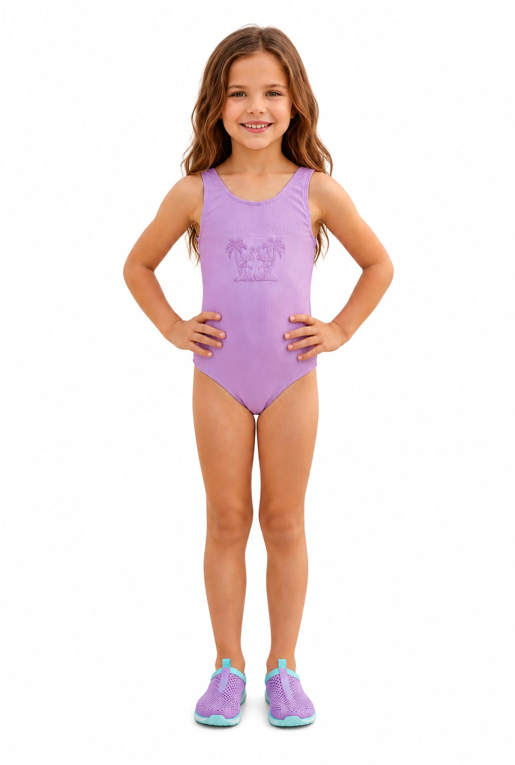 Lila Flamingo One-Piece Swimsuit