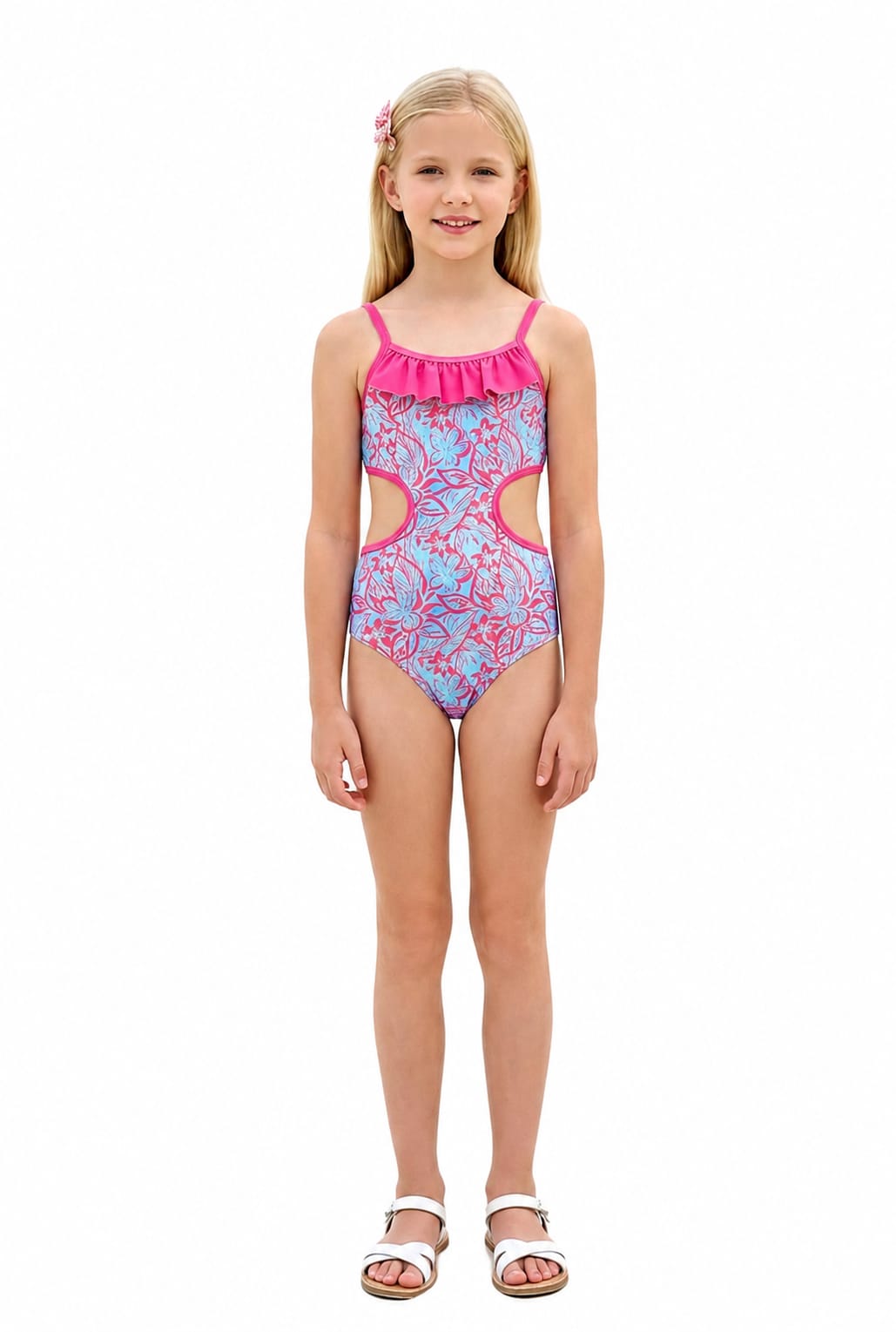 Floral Side-Cut One-Piece Swimsuit