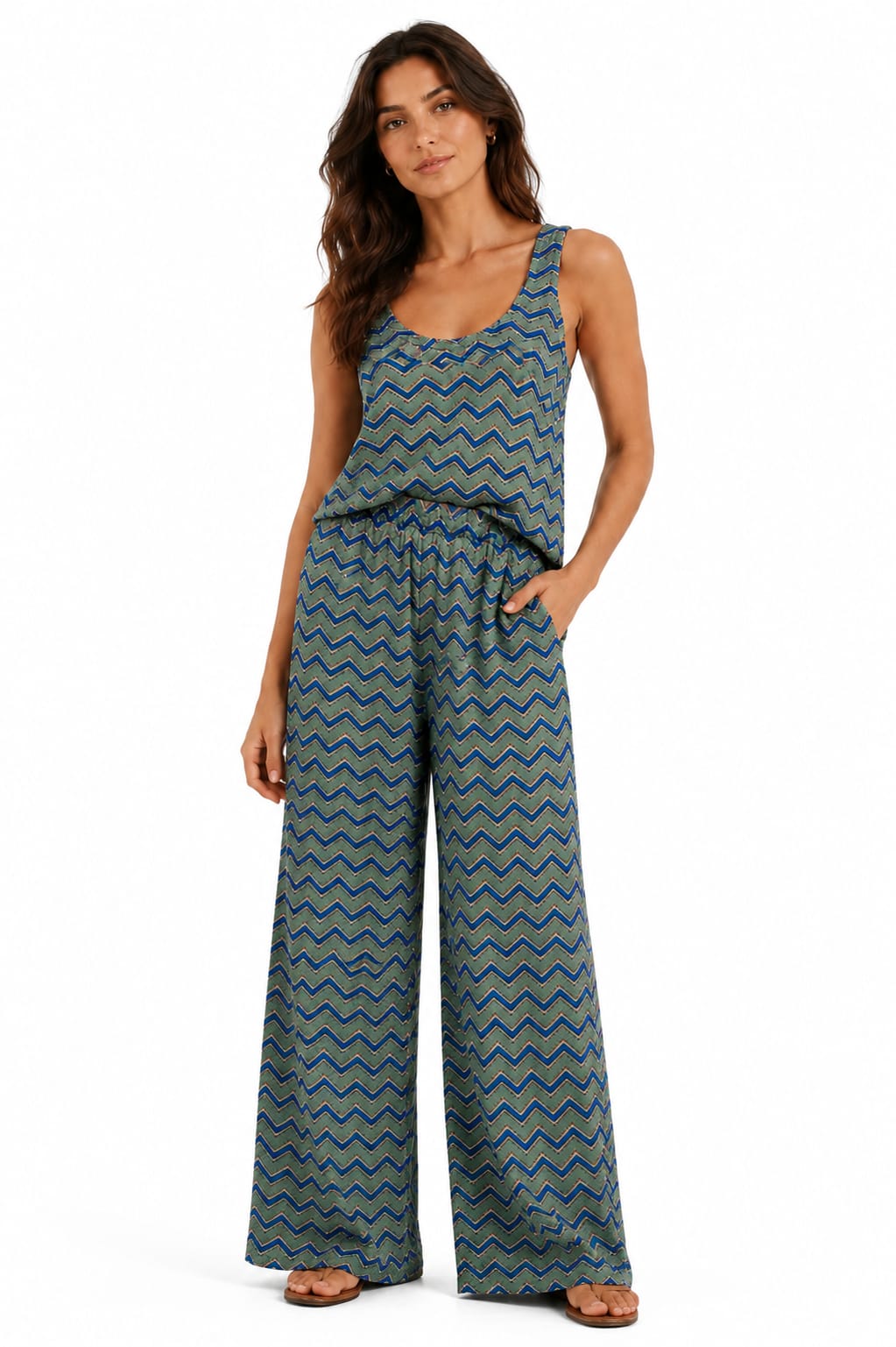 Top with Wide-Leg Pant SET