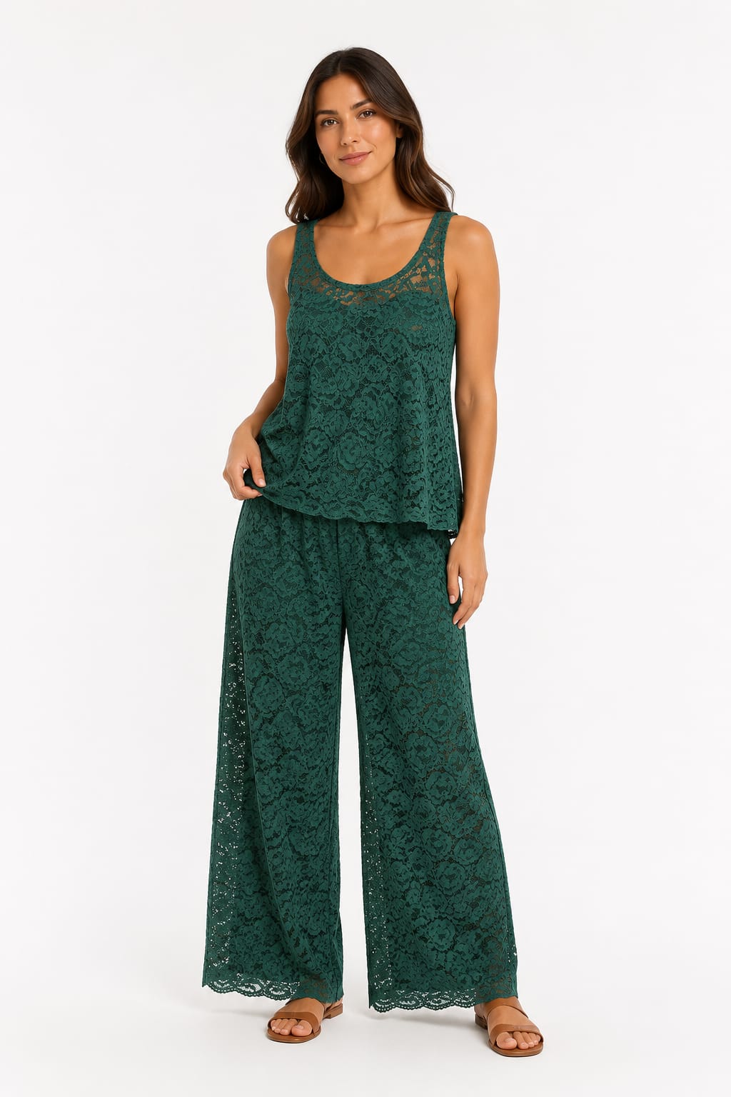 Top with Wide-Leg Pant SET