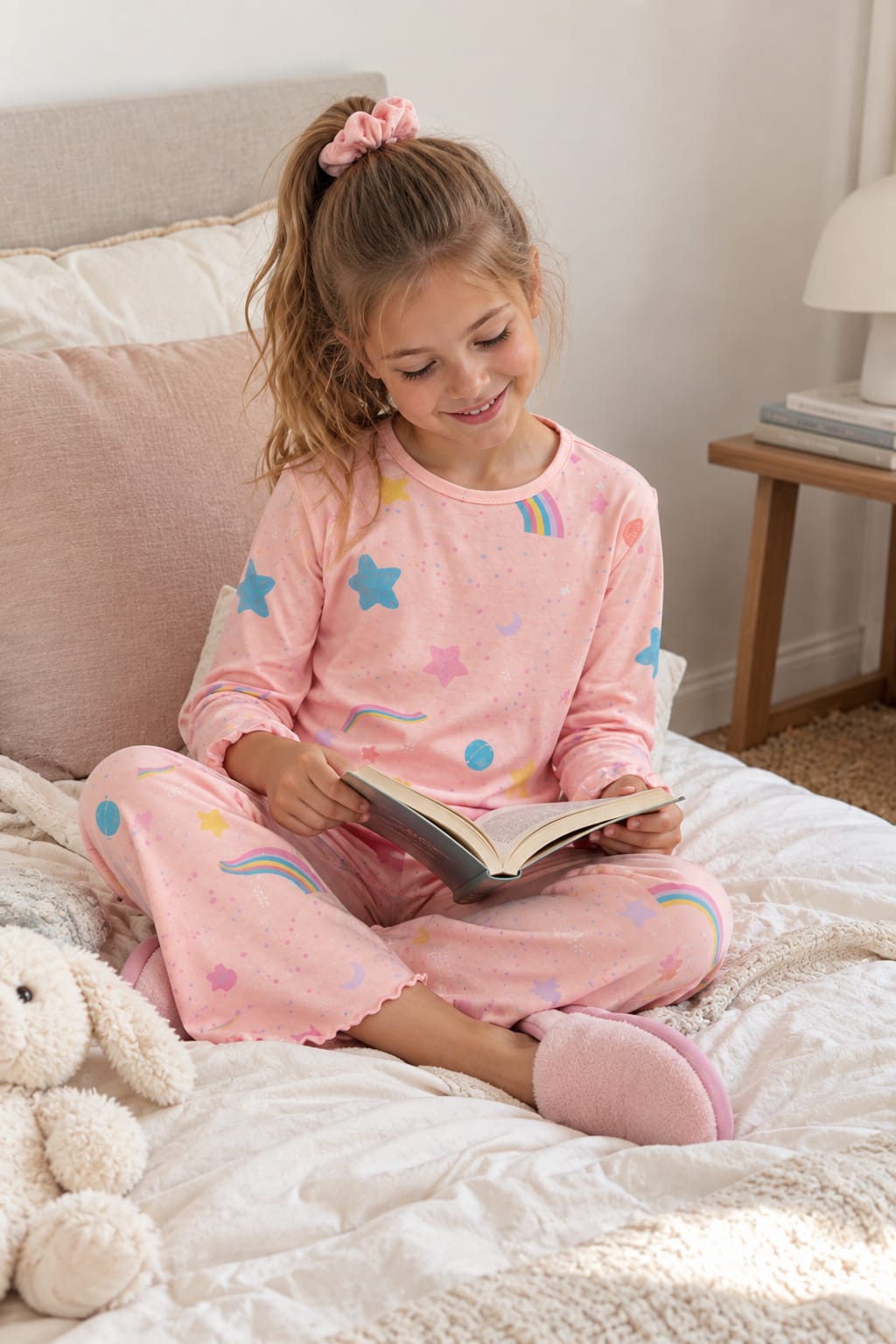 Rainbow Pyjama SET 100% Cotton (Srunchie Gift)