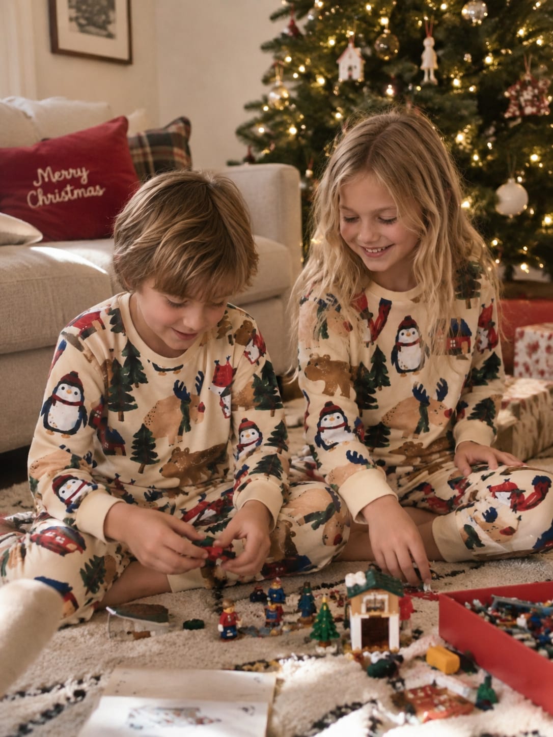Gender Neutral Christmas Pyjama SET 100% Cotton