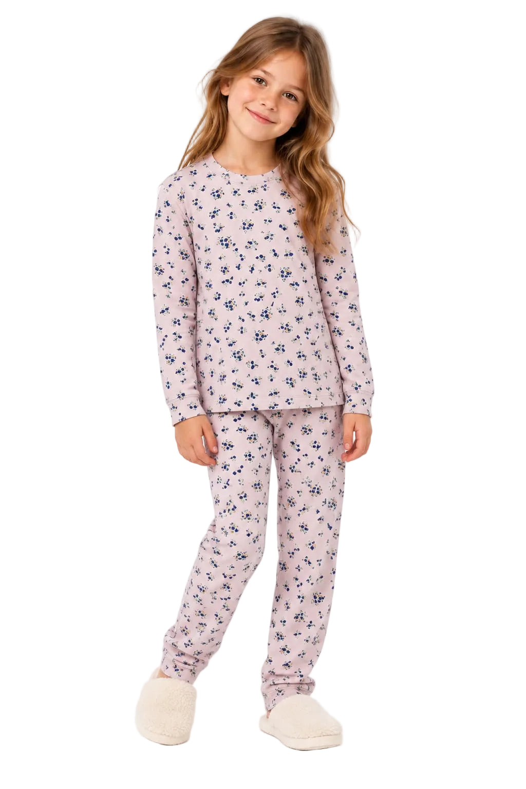 Lila Floral Pyjama SET in Fleece