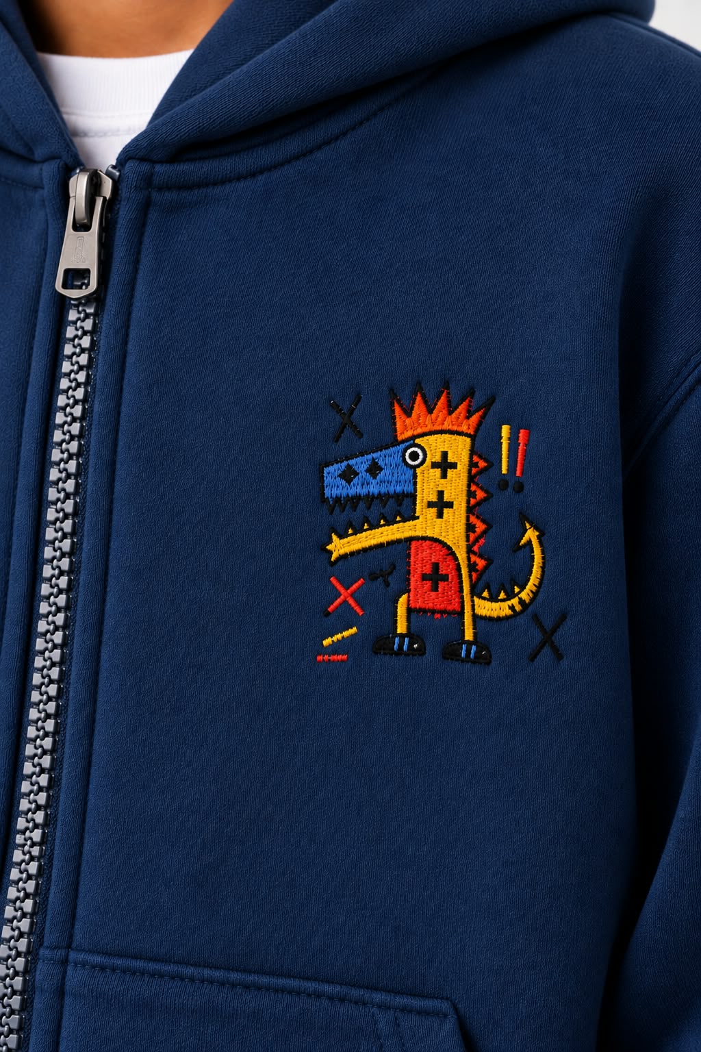 Dinosaur Embroidered Jacket in FLEECE