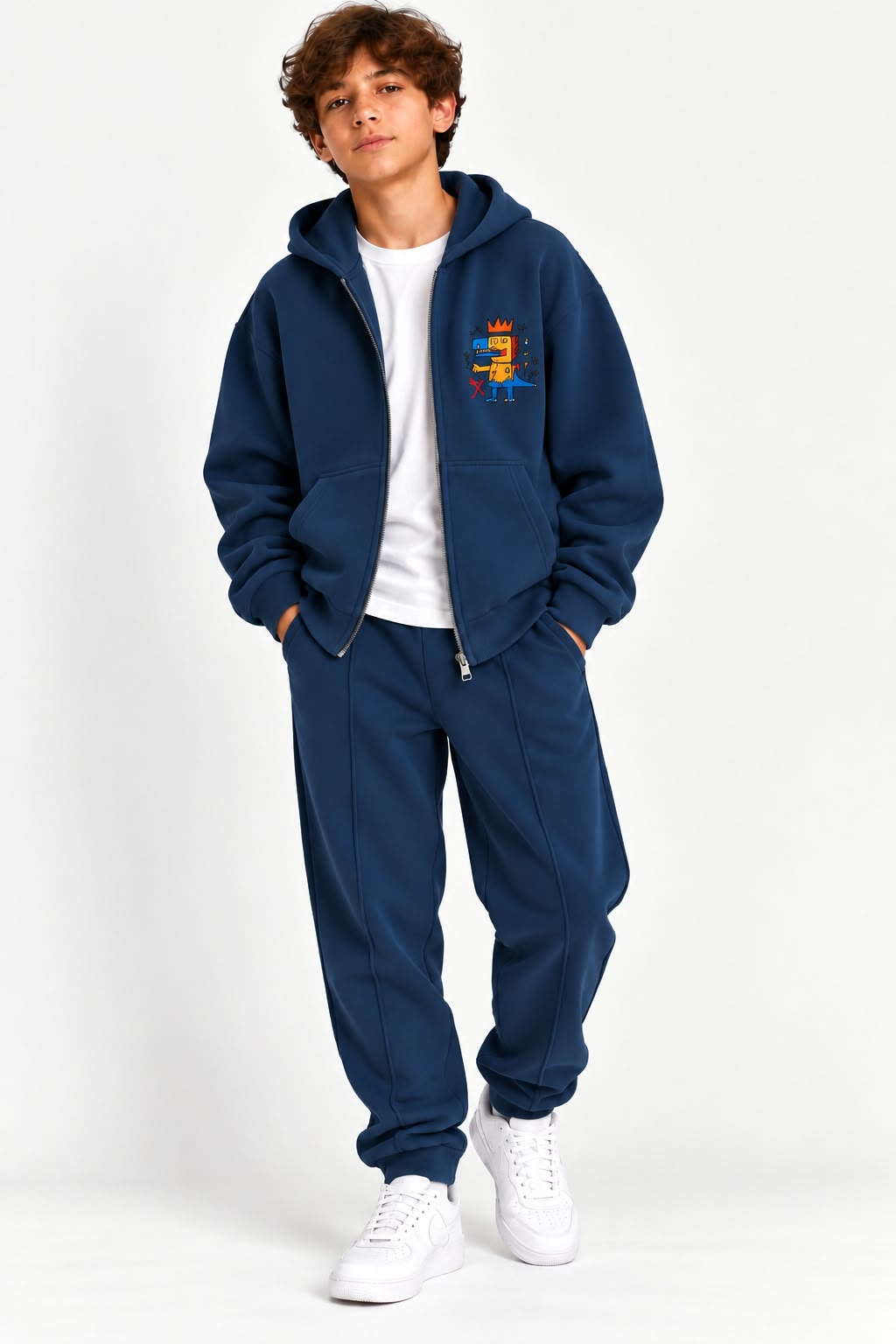 Dinosaur Embroidered Jacket in FLEECE