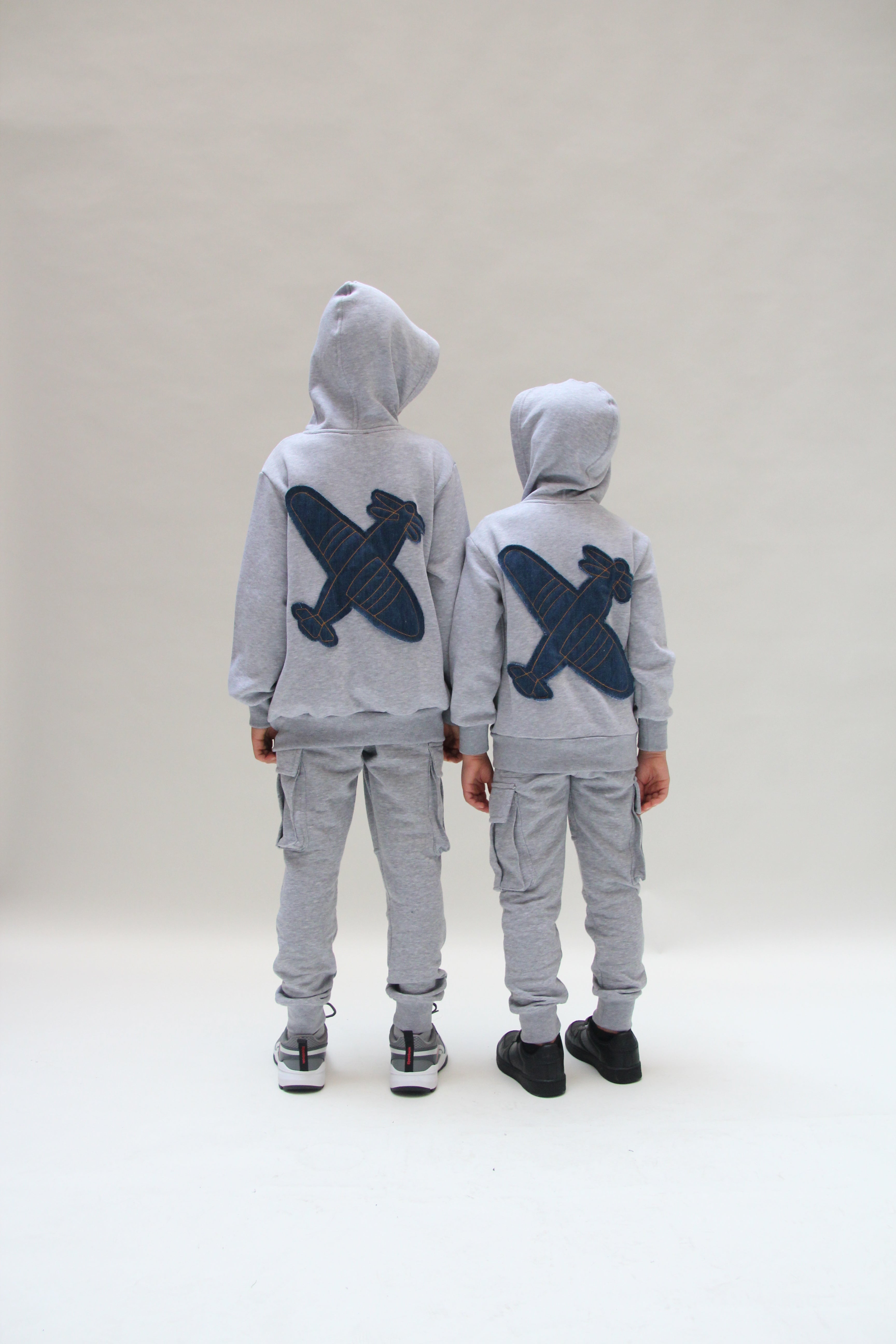Hooded Denim Jacket For Boys - Grey - Pear