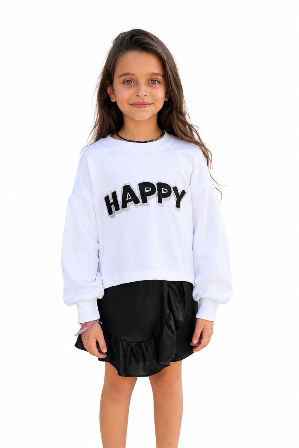 Happy Embroidered Sweatshirt