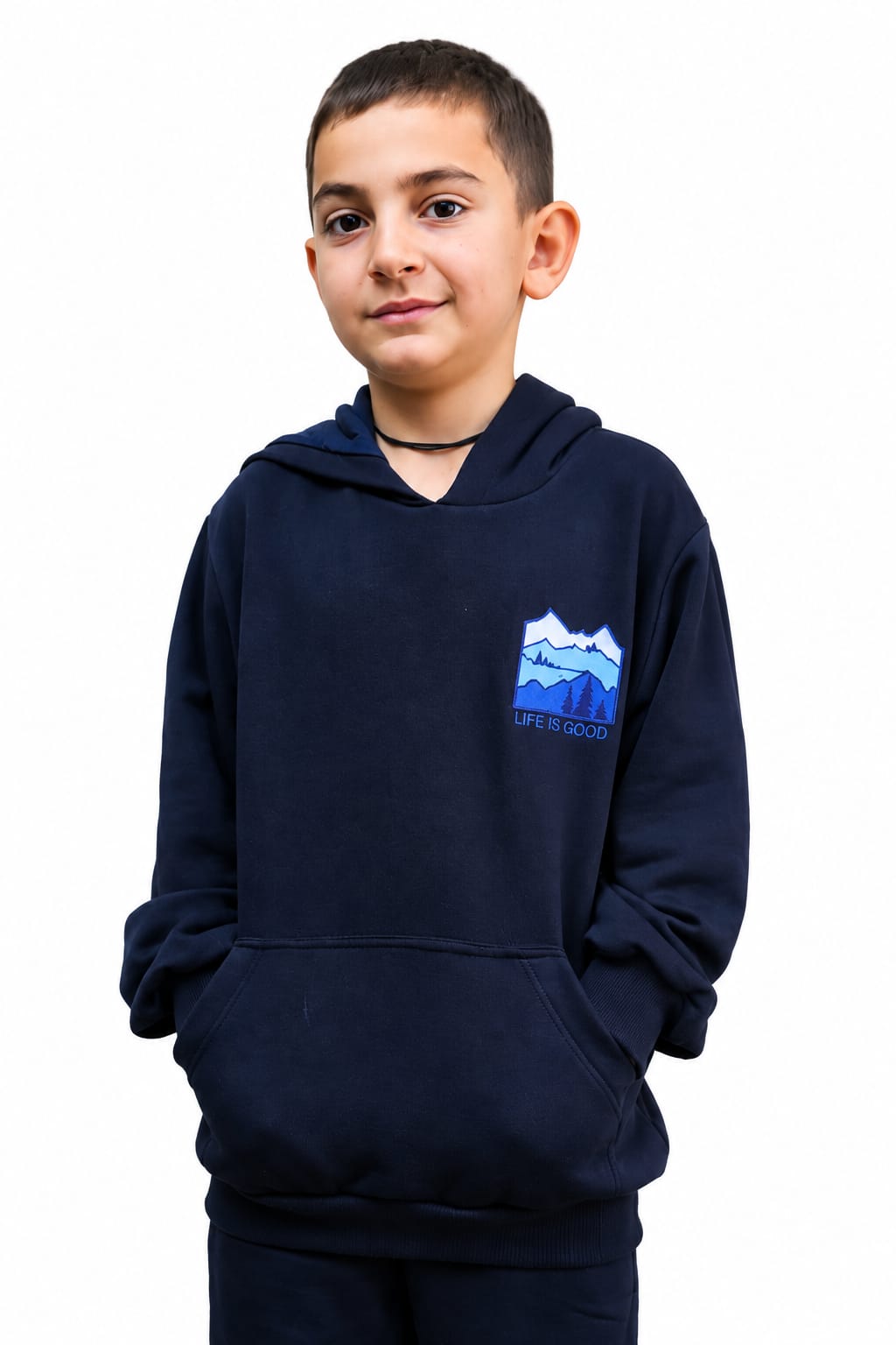 Mountain Embroidered Sweatshirt with Hoodie