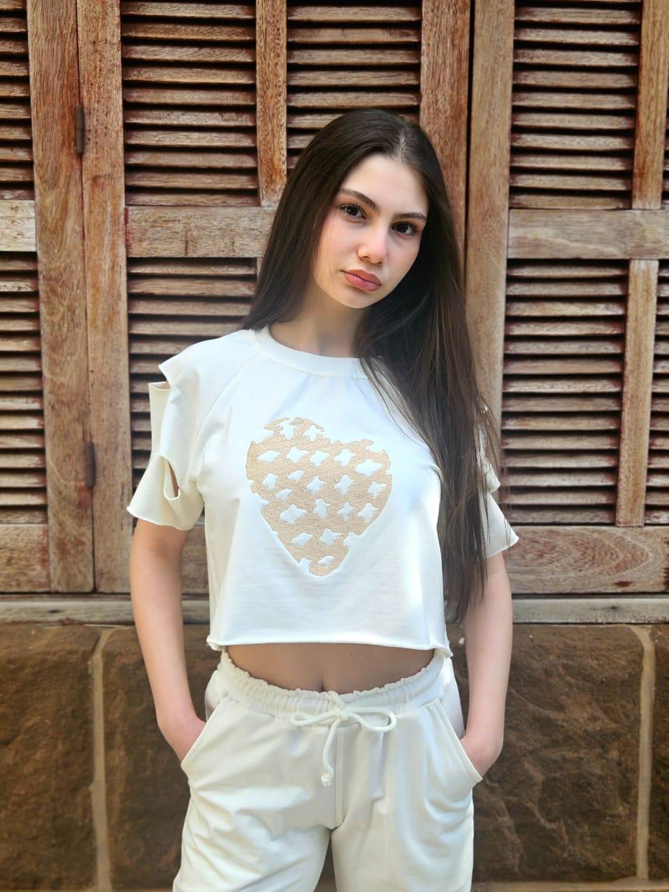 Heart Embroidered Top