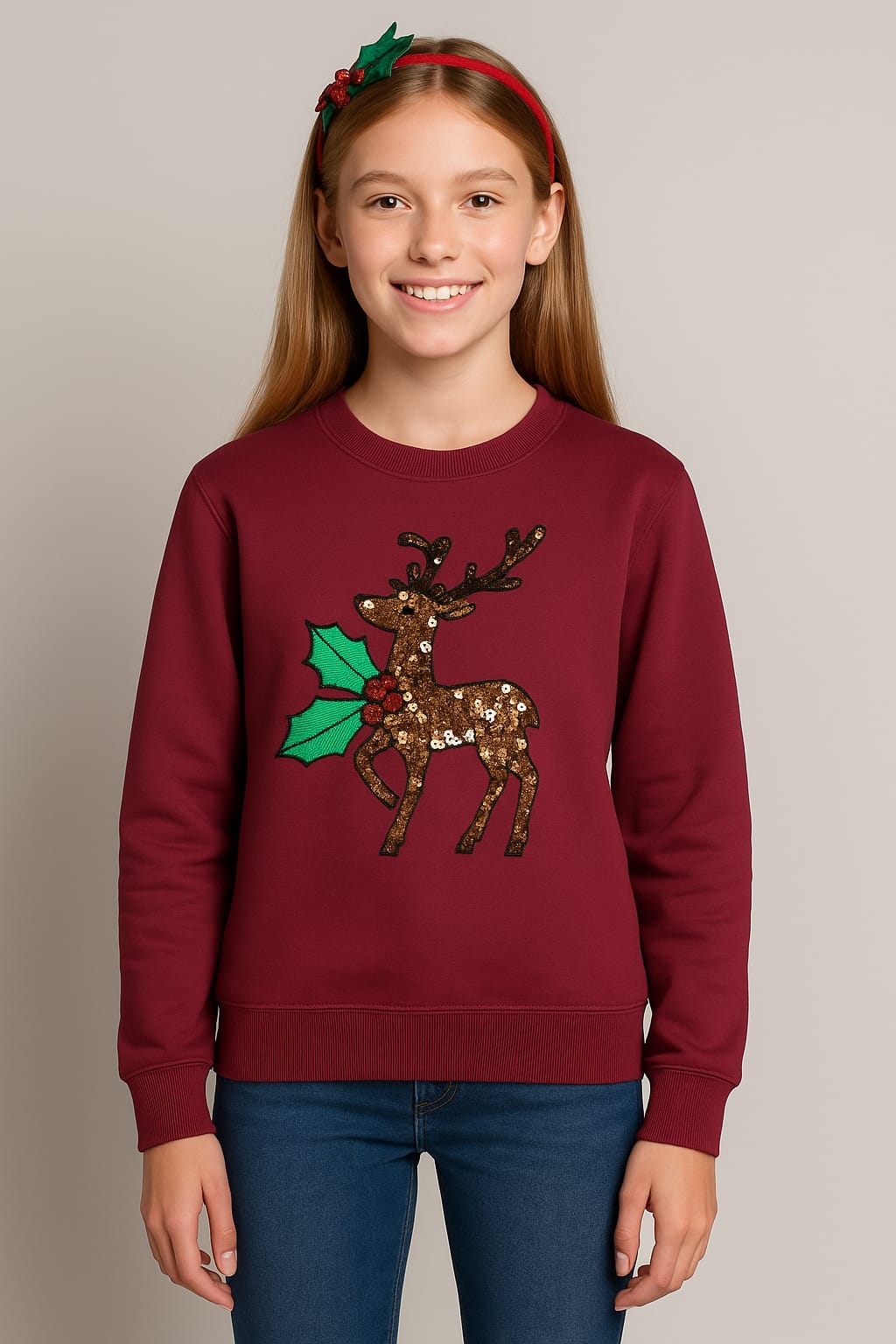 Reindeer Sequin Sweater