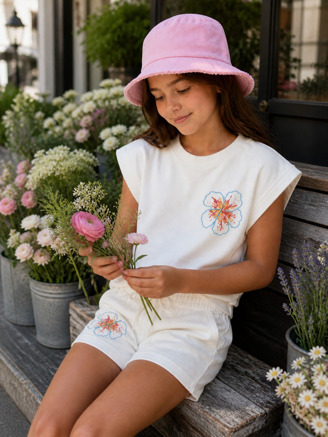 Flower Embroidered Tracksuit