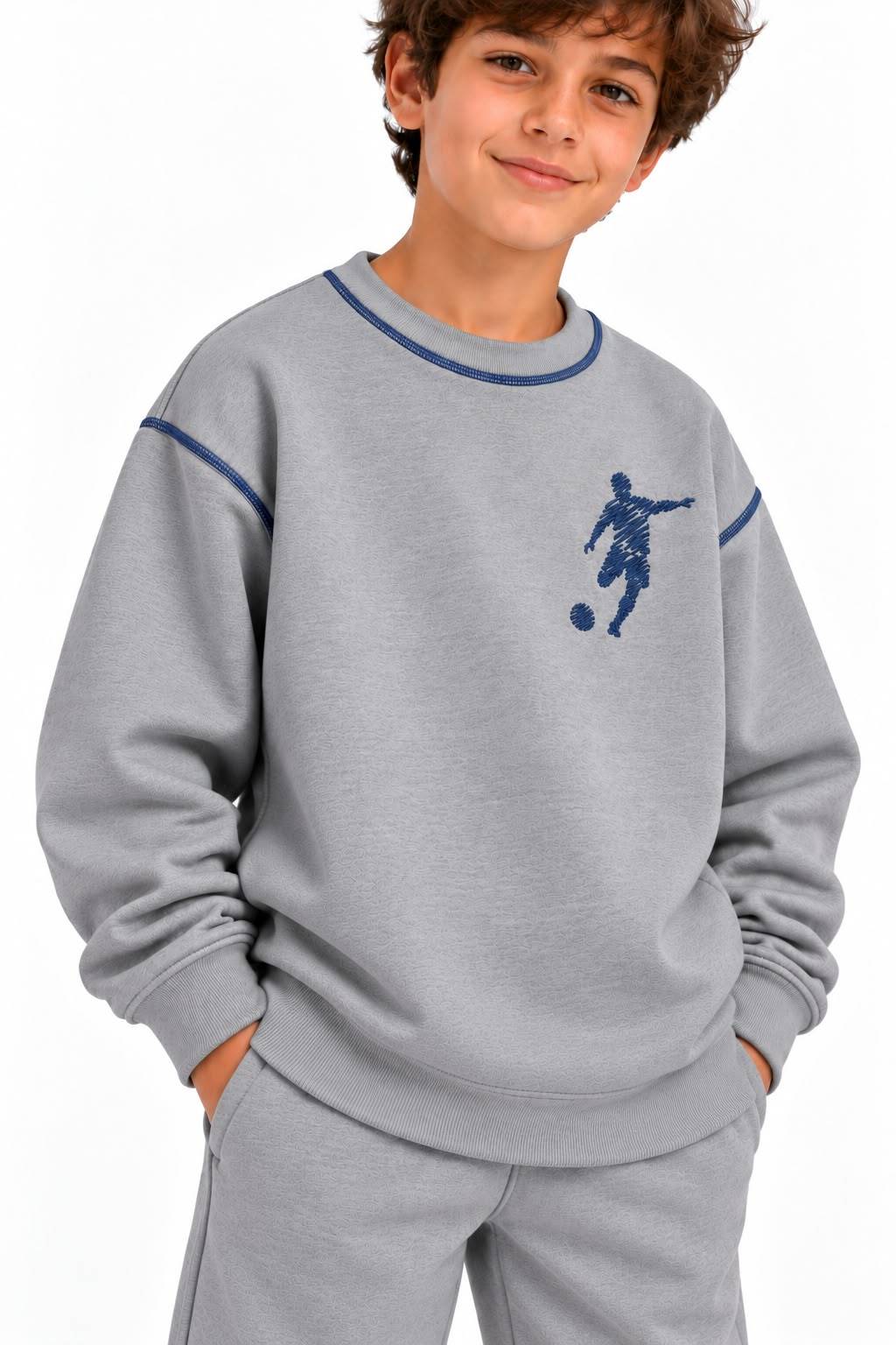 Football Embroidered Sweatshirt