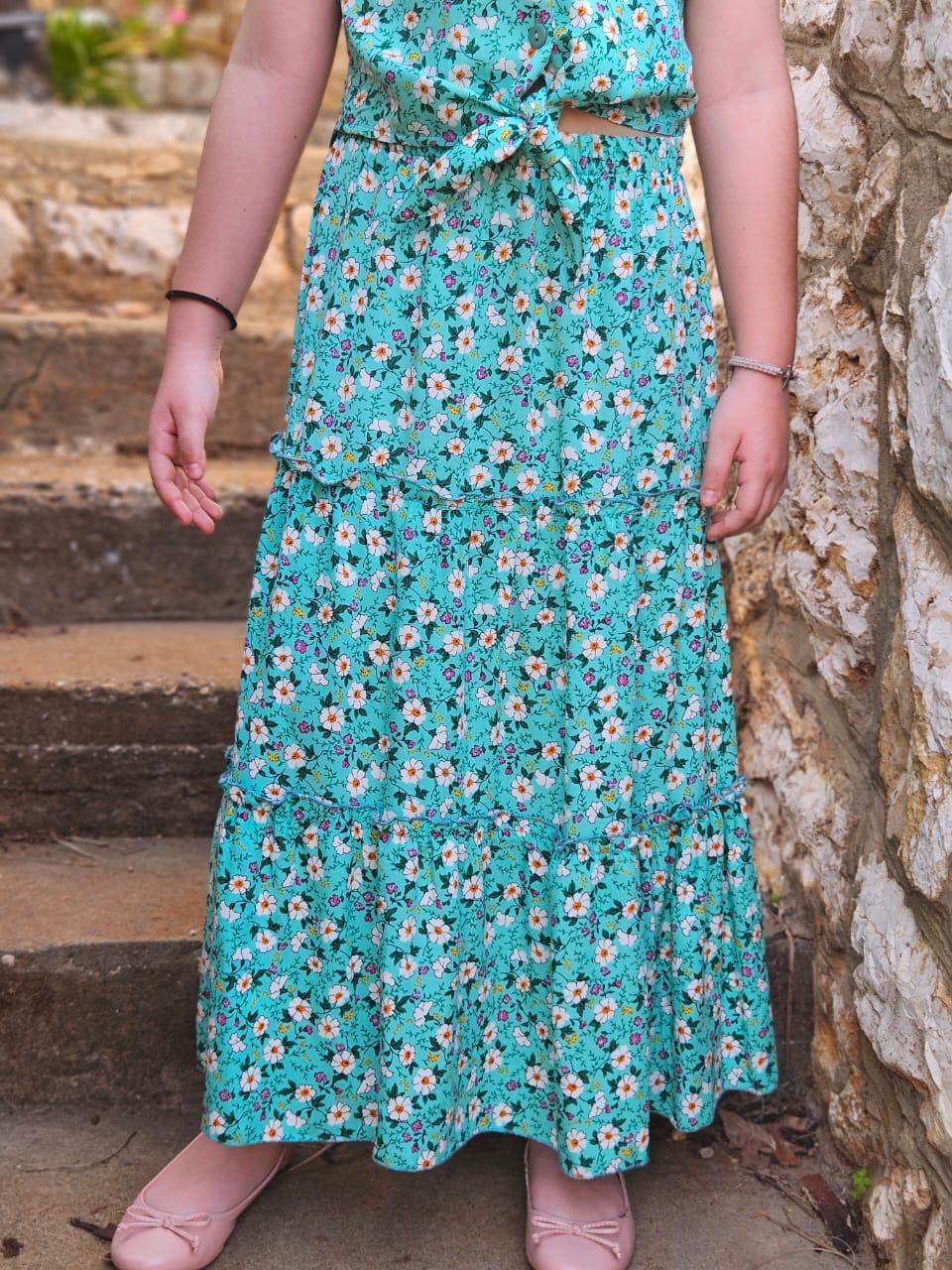 Viscose Floral Skirt - Girls