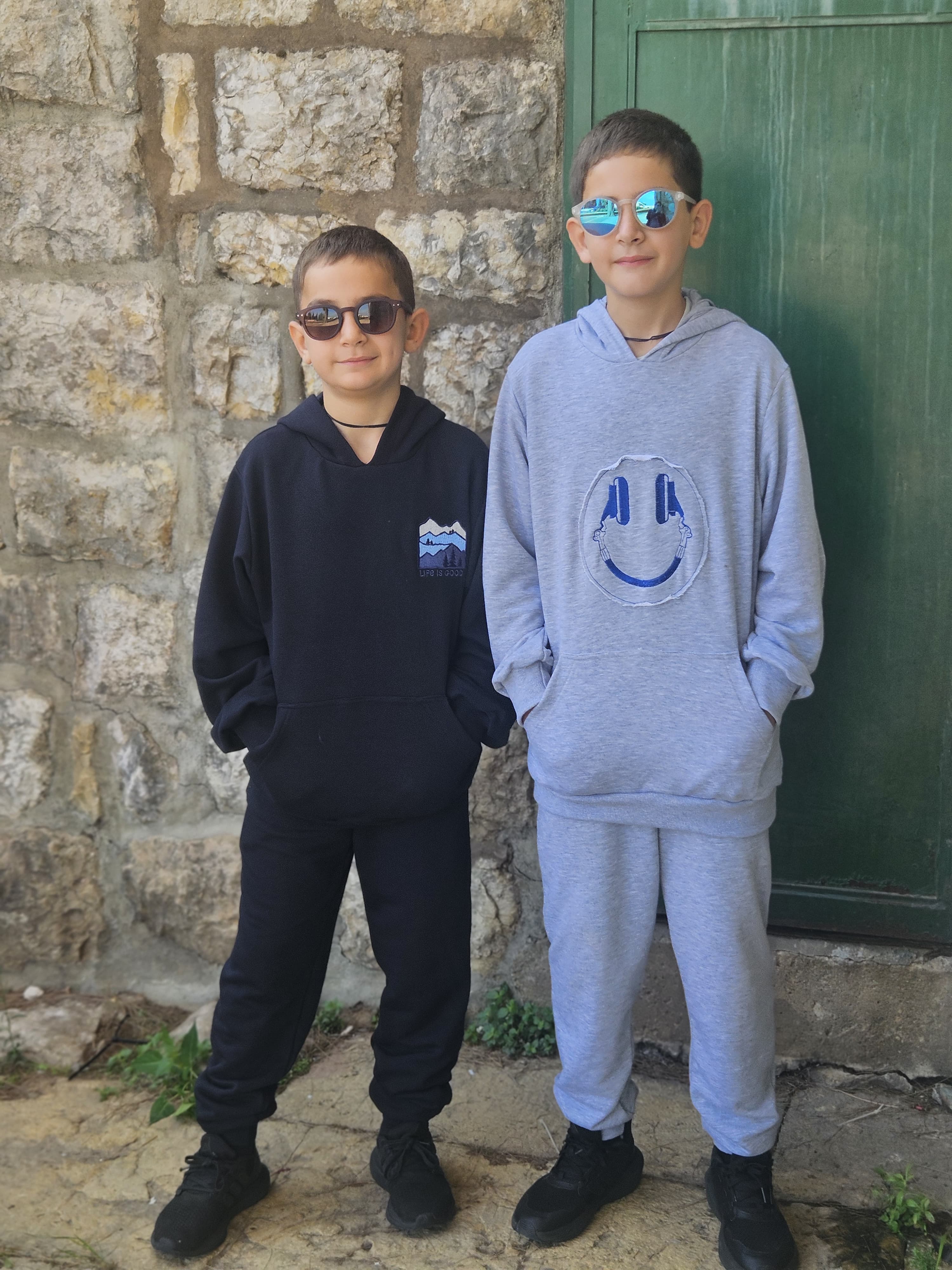 Smiley Embroidered Sweatshirt with Hoodie