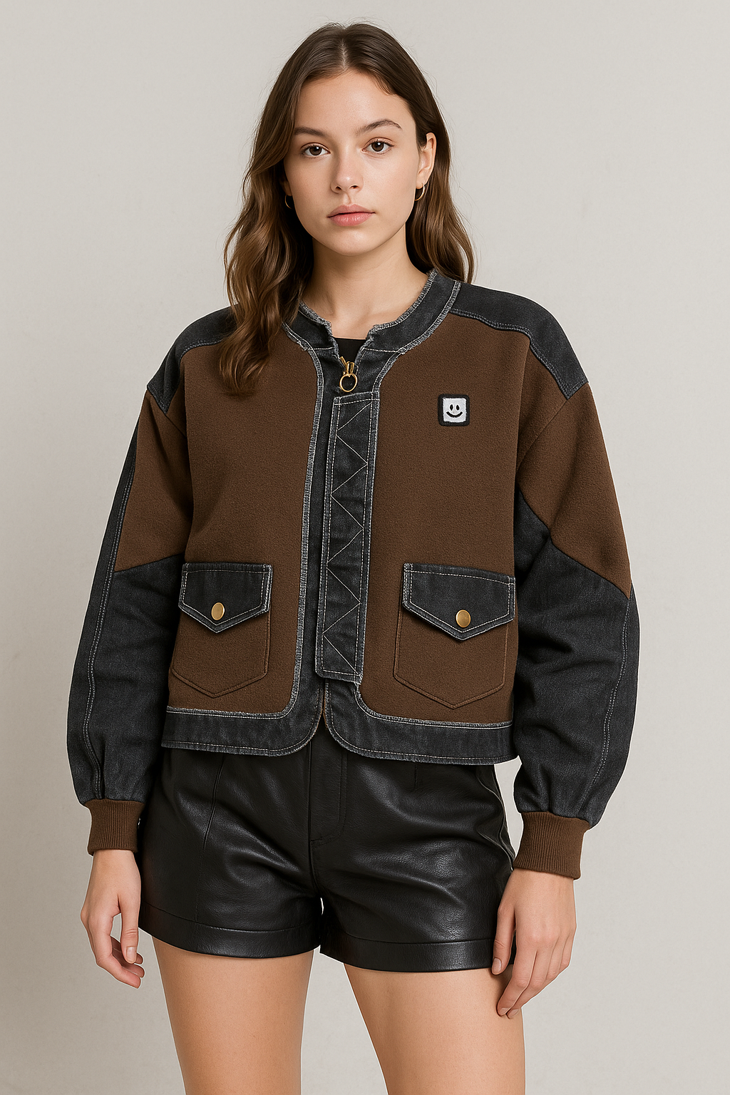 Wool Jacket with Denim