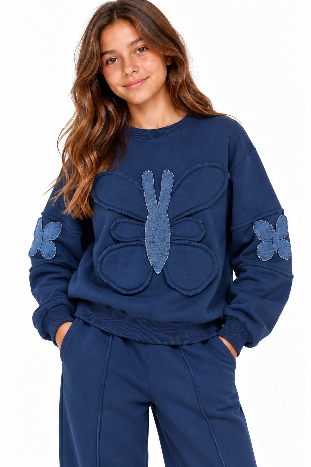 Denim Butterfly Sweatshirt