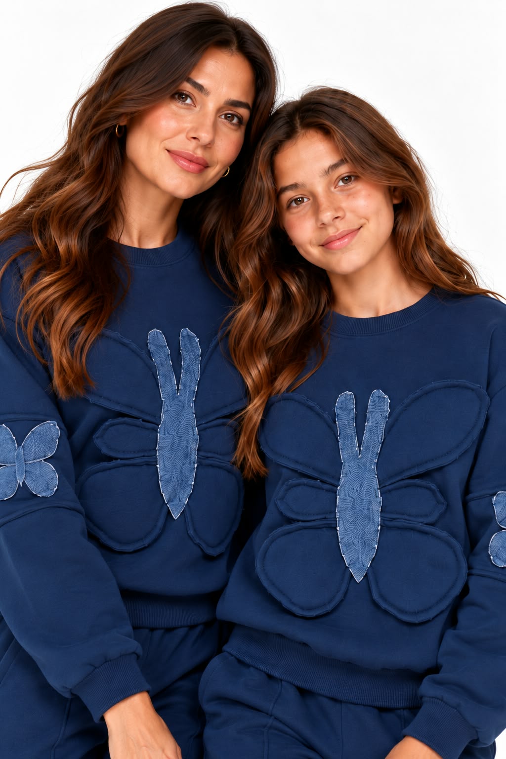 Denim Butterfly Sweatshirt in Fleece