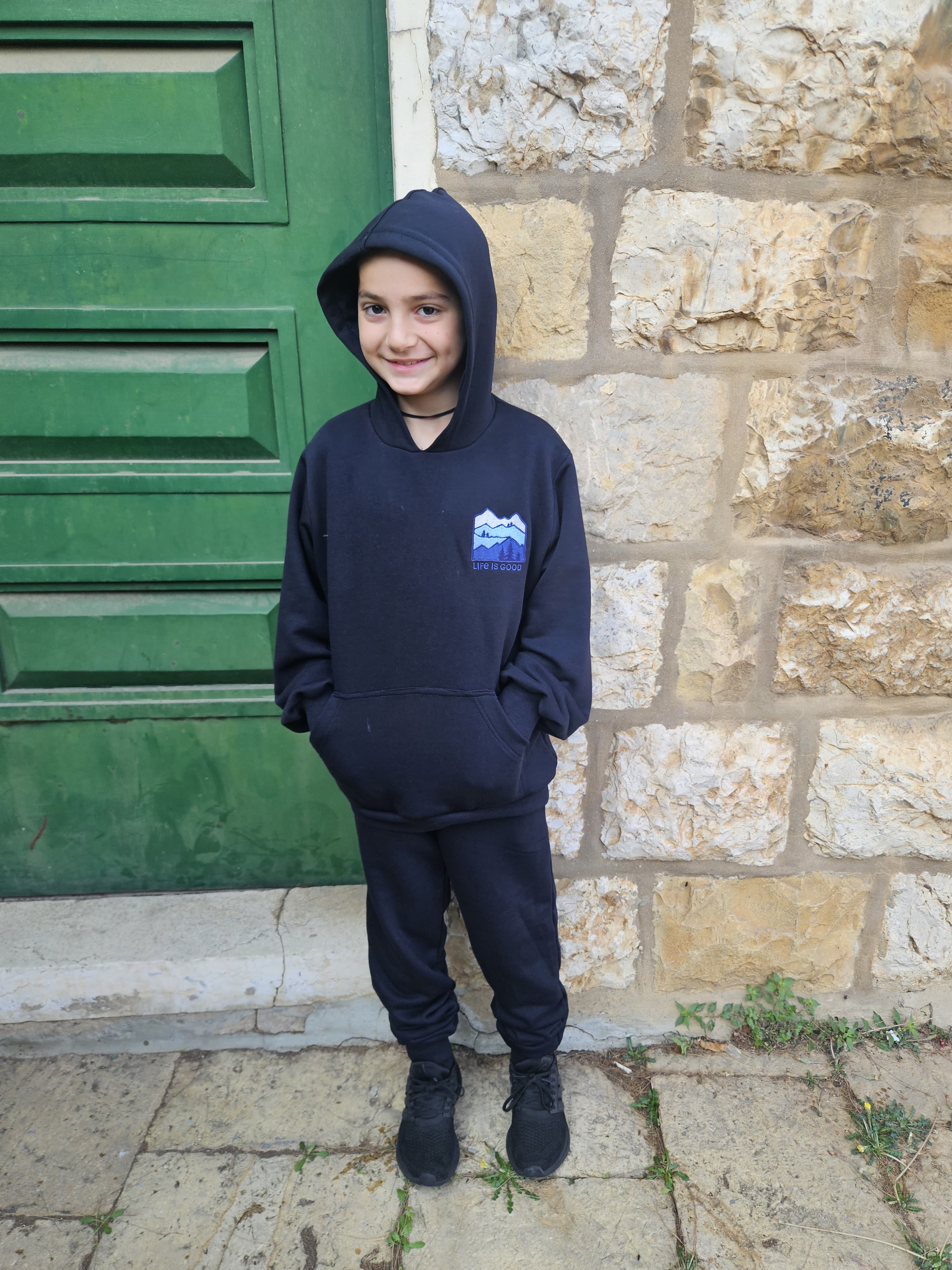 Mountain Embroidered Sweatshirt with Hoodie