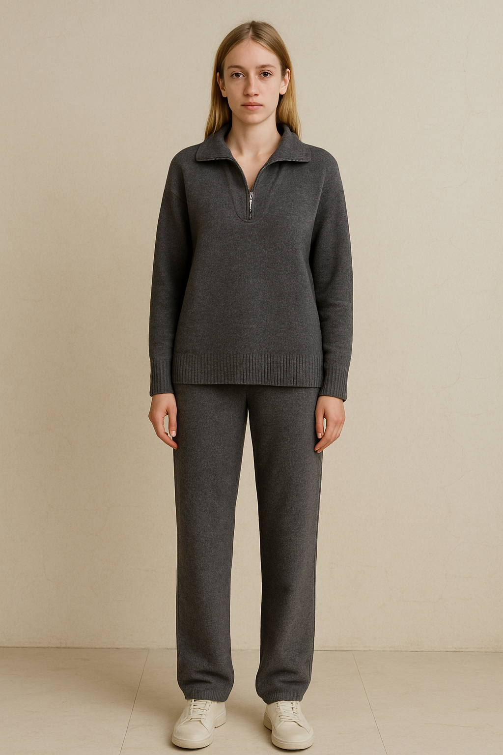 Half Zip Wool SET