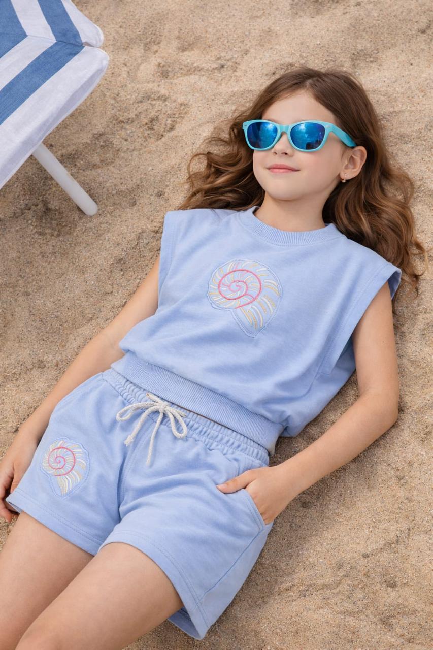 Seashell Embroidered Tracksuit SET (2 pieces)