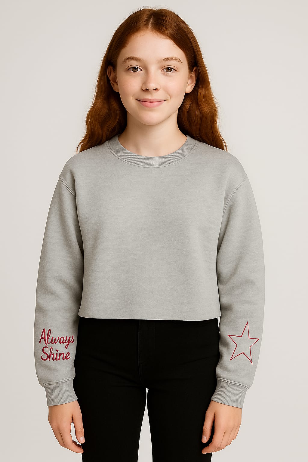 Always Shine Embroidered Sleeved Sweatshirt