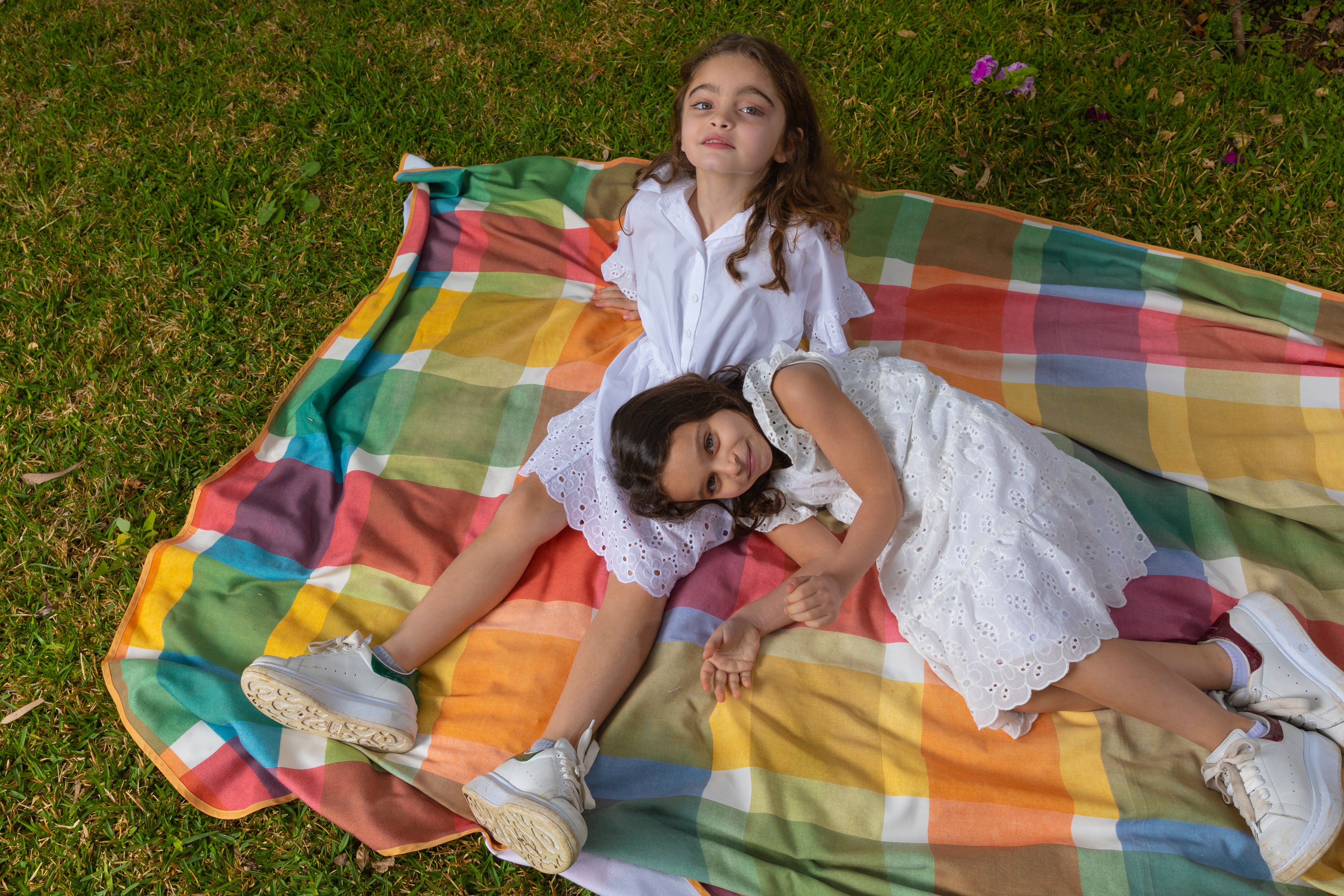 Popeline Shirt Dress With Borderie Anglaise Sleeves For Girls - White