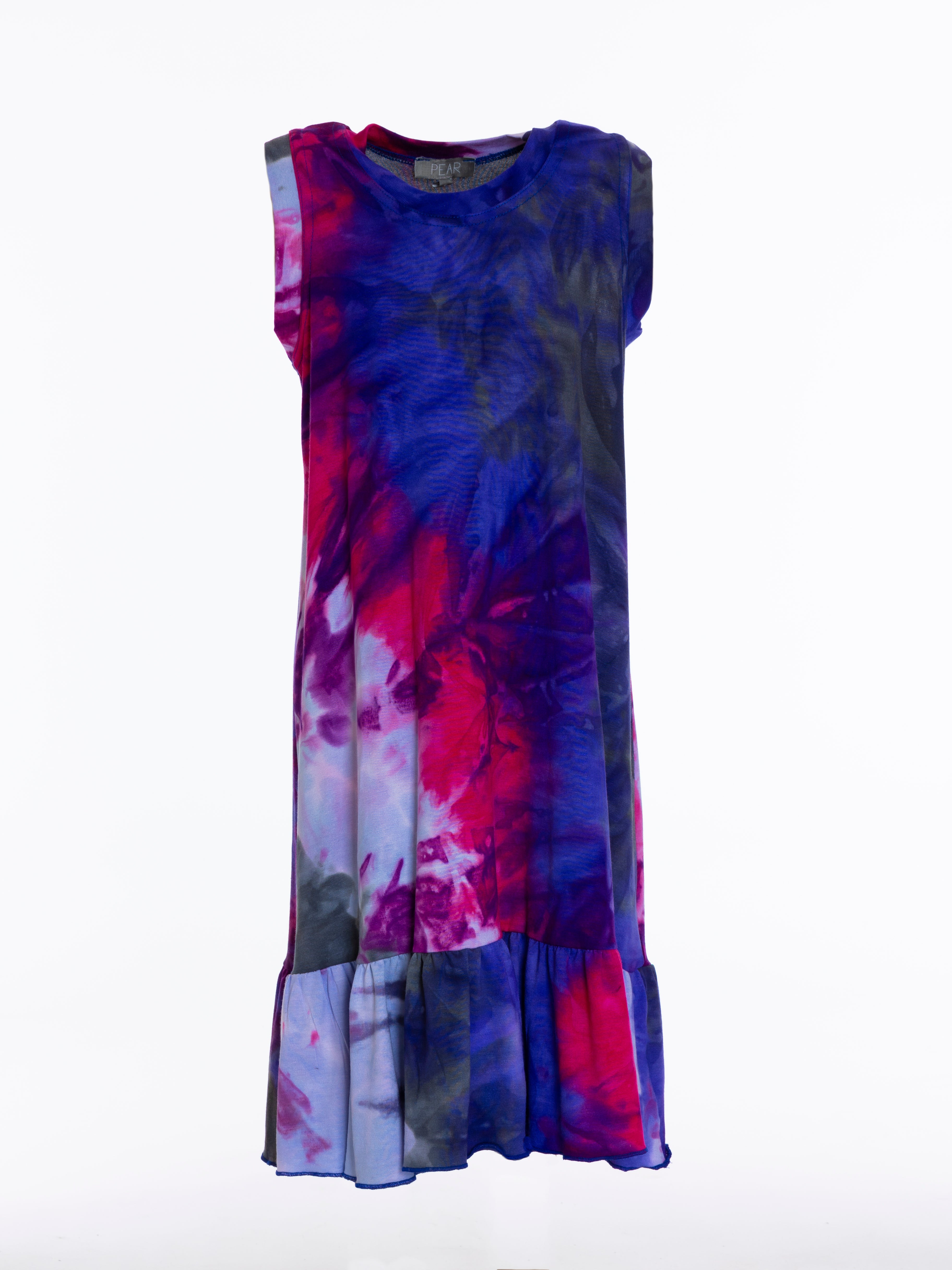 Tie Dye Long Dress For Women - Fuchsia