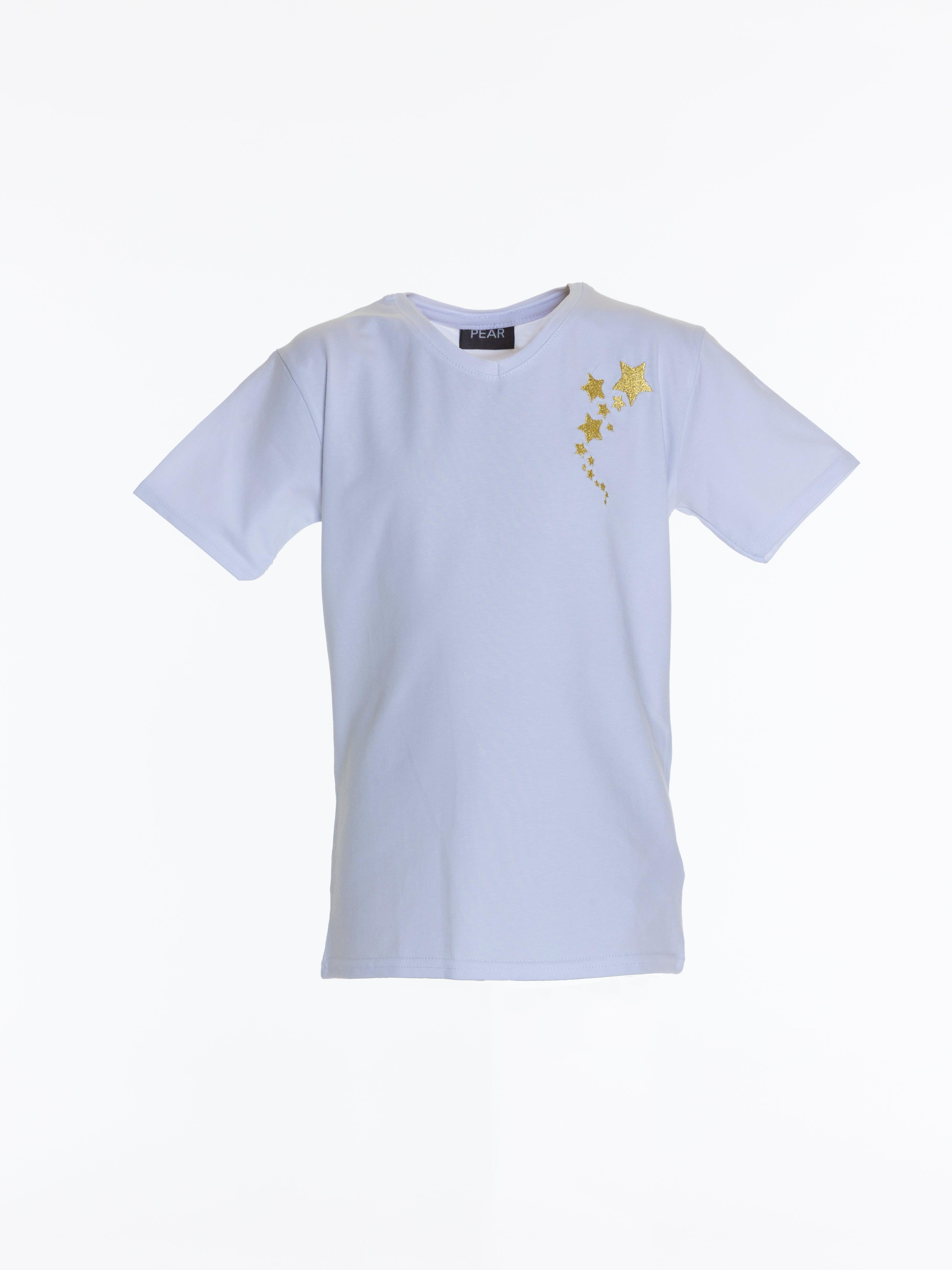 Star Embroidered T-Shirt For Women - White