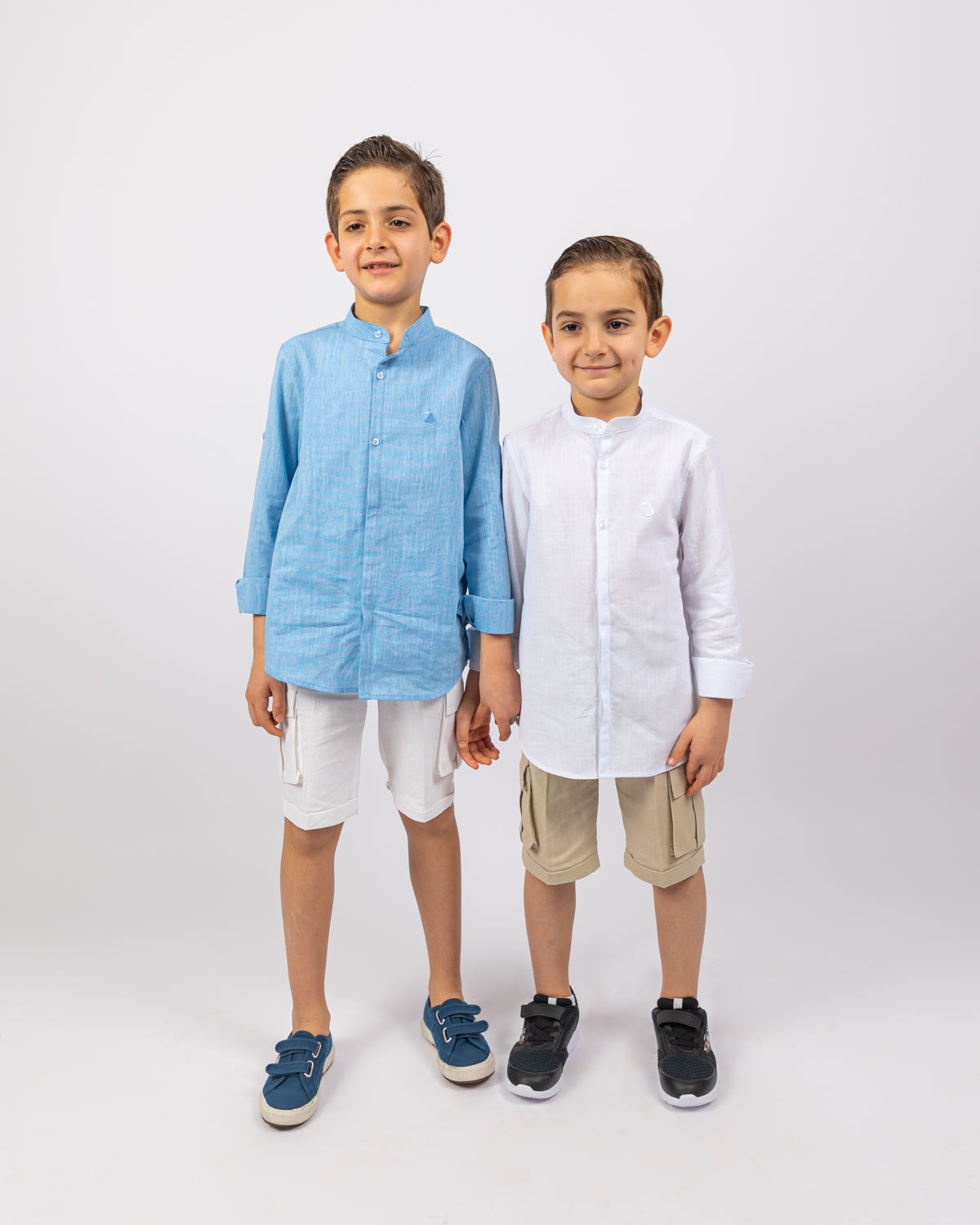 Linen Short For Boys - White