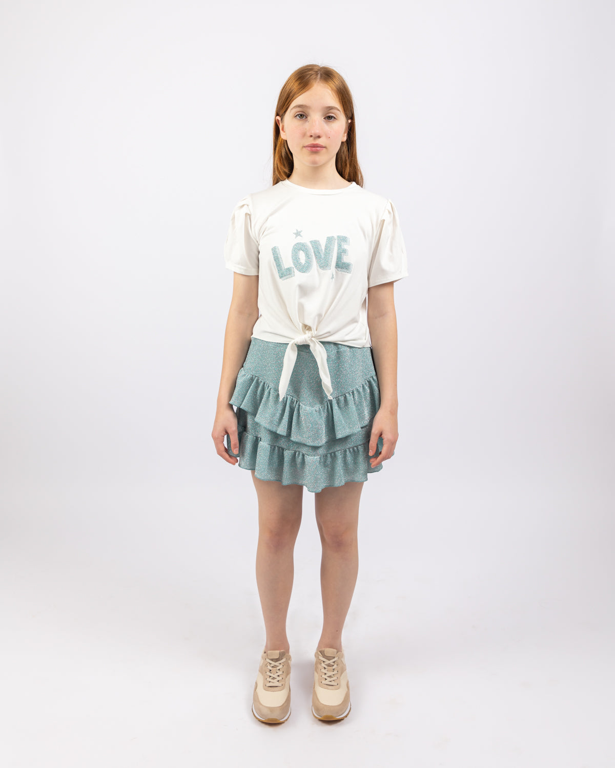 Love Embroidered Top For Girls - Off White