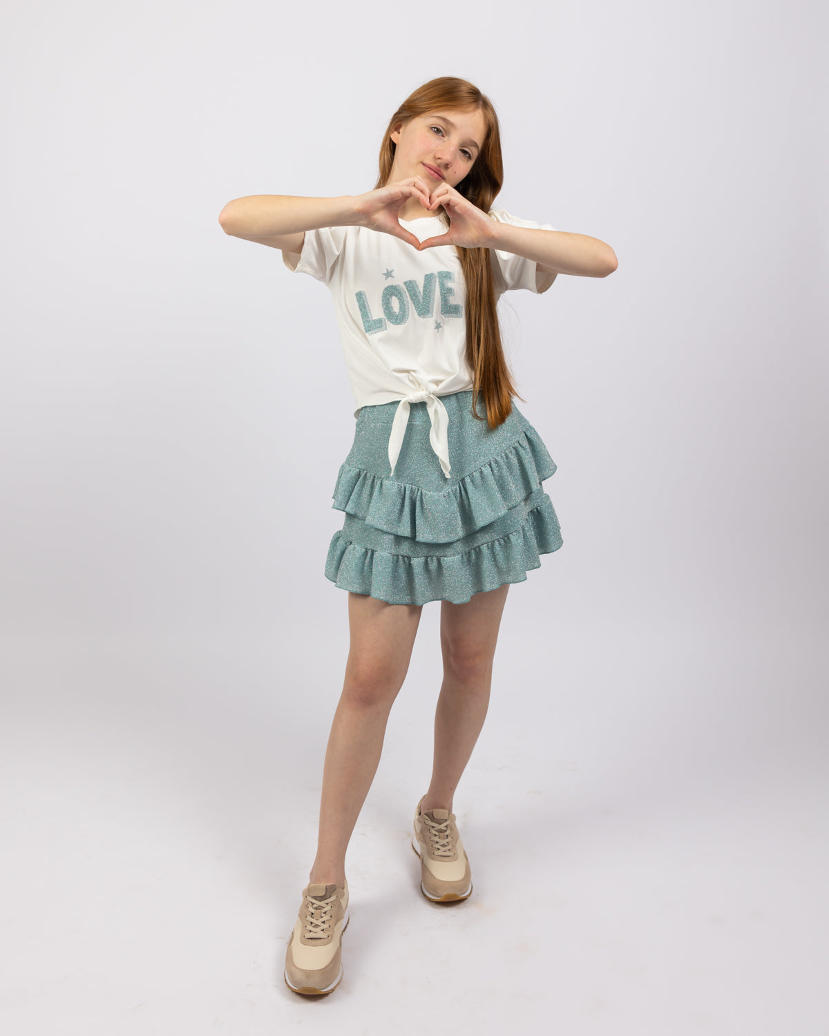 Love Embroidered Top For Girls - Off White