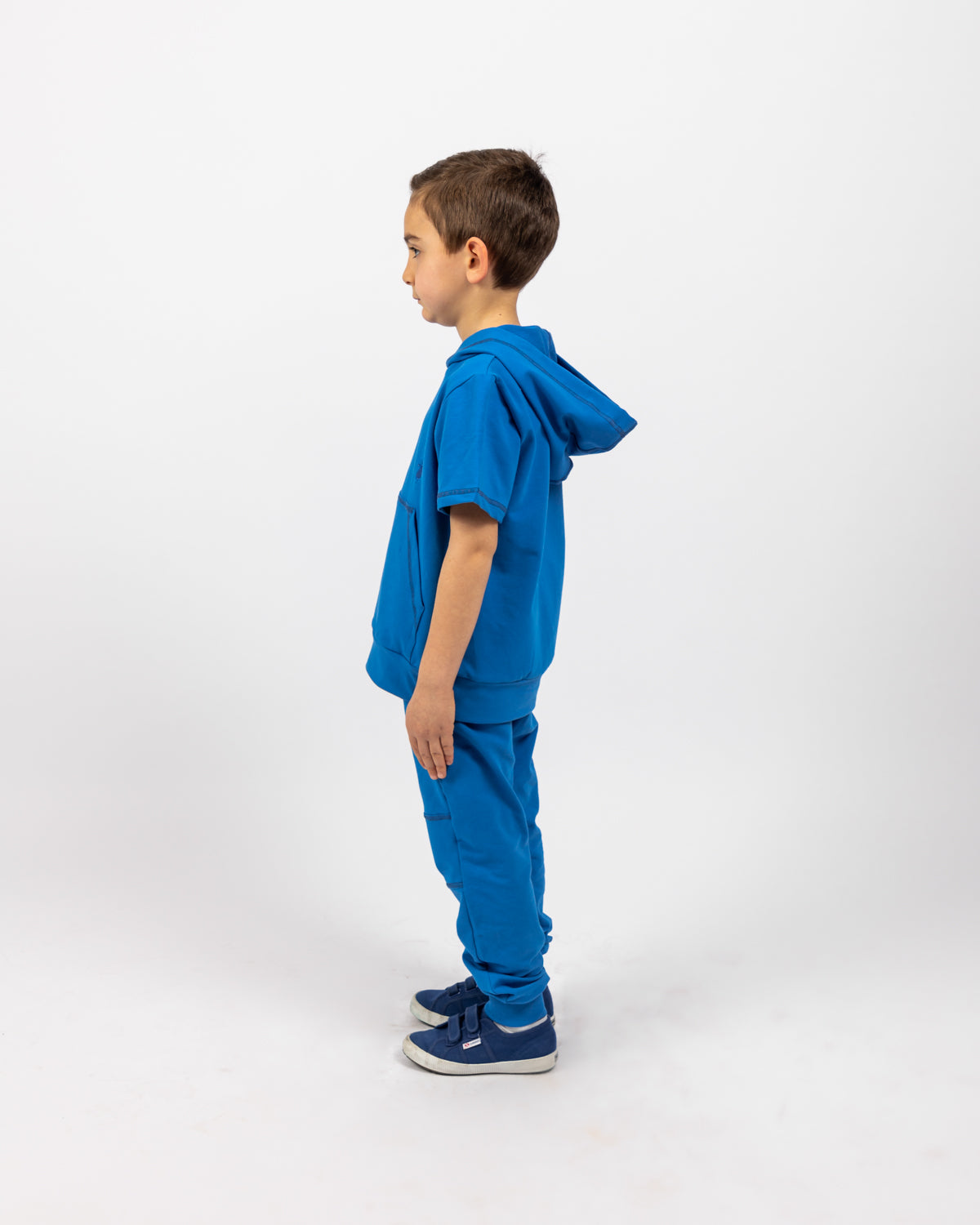 Hooded Sweatshirt with Pockets For Boys - Blue