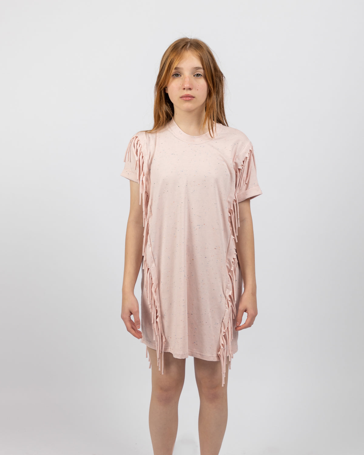 Round Neck Dress Girls - Pink