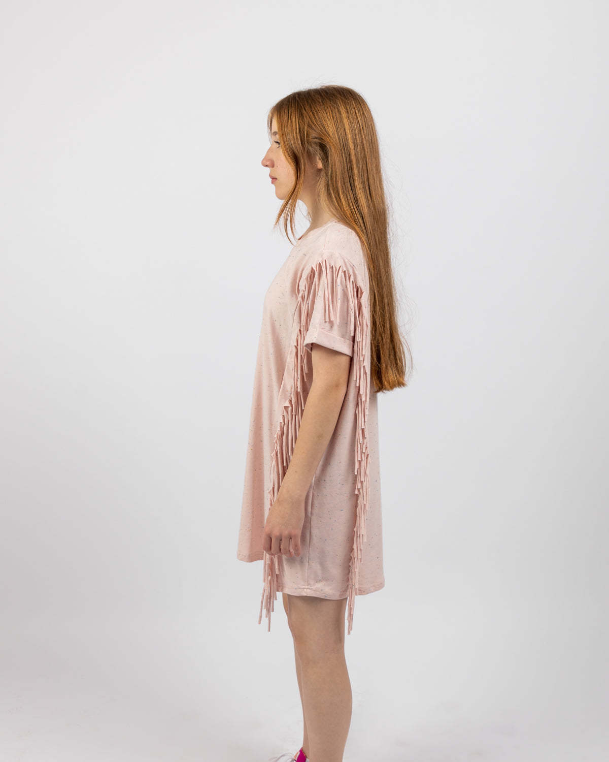 Round Neck Dress Girls - Pink