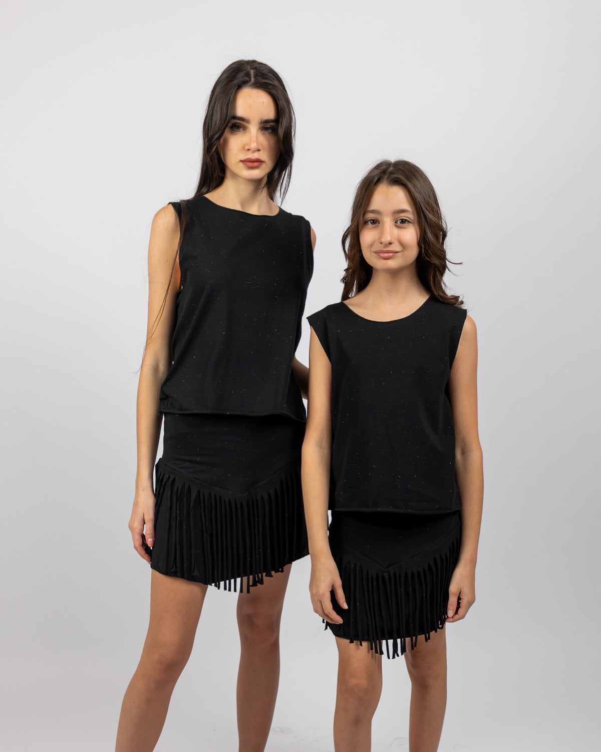 Skirt & Top Set  For Girls -Black