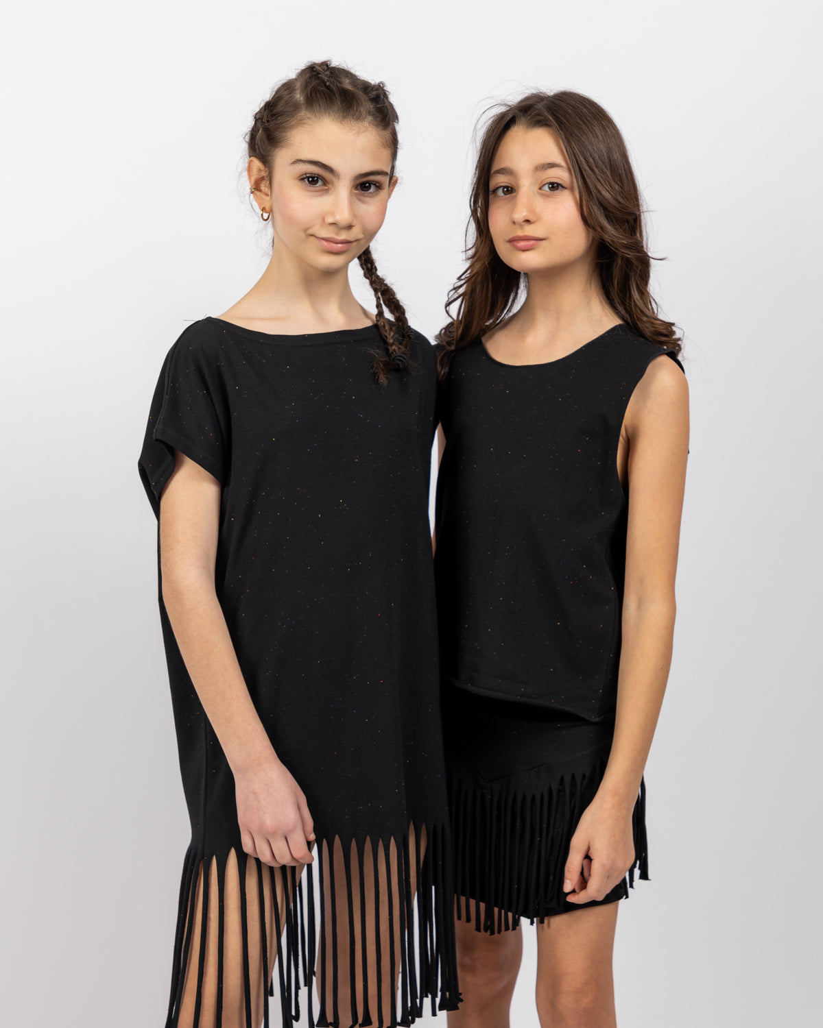 Skirt & Top Set  For Girls -Black