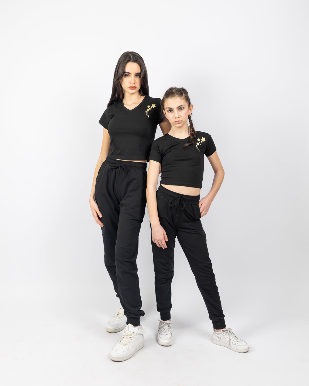 Star Crop Top For Girls - Black