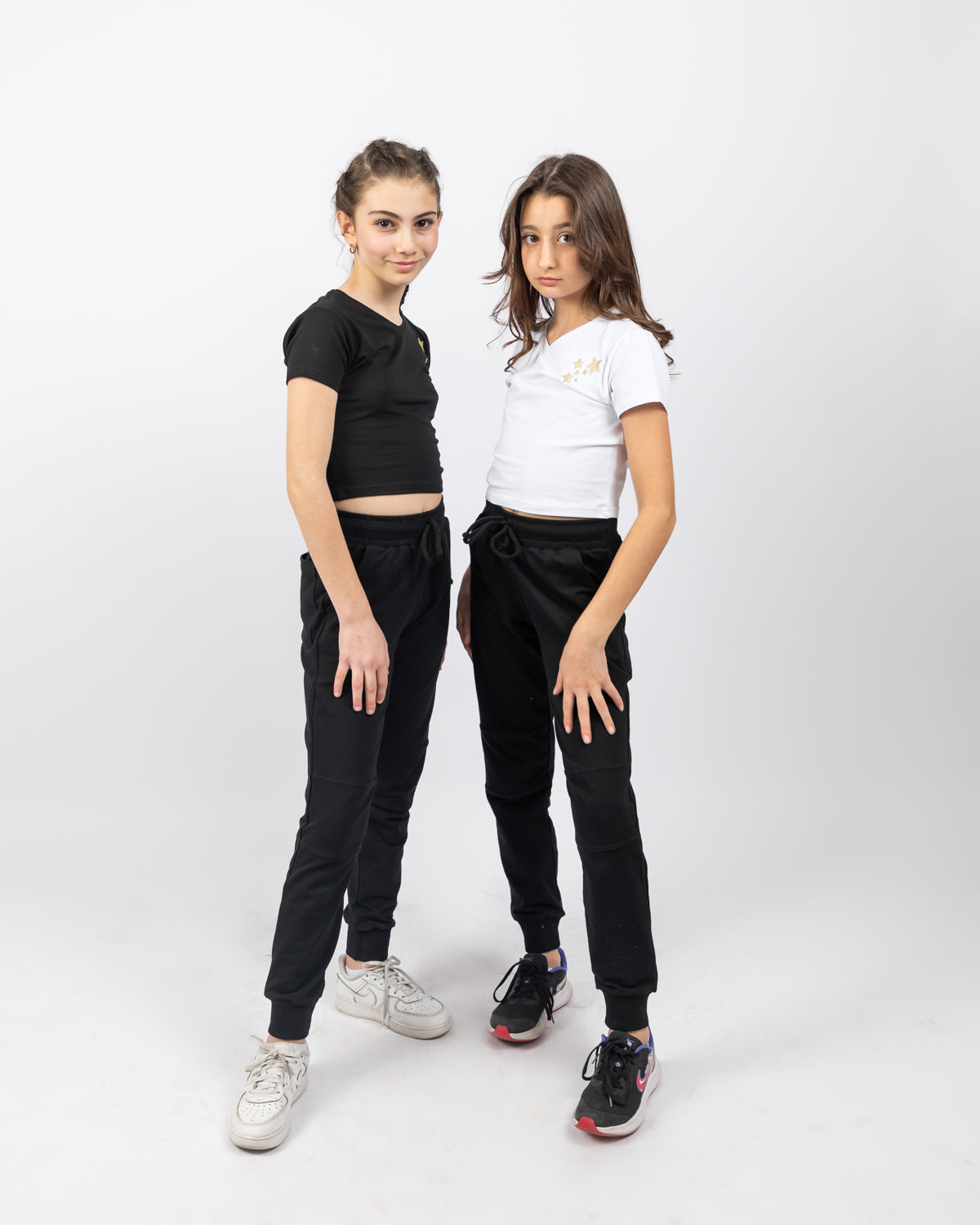 Star Crop Top For Girls - Black