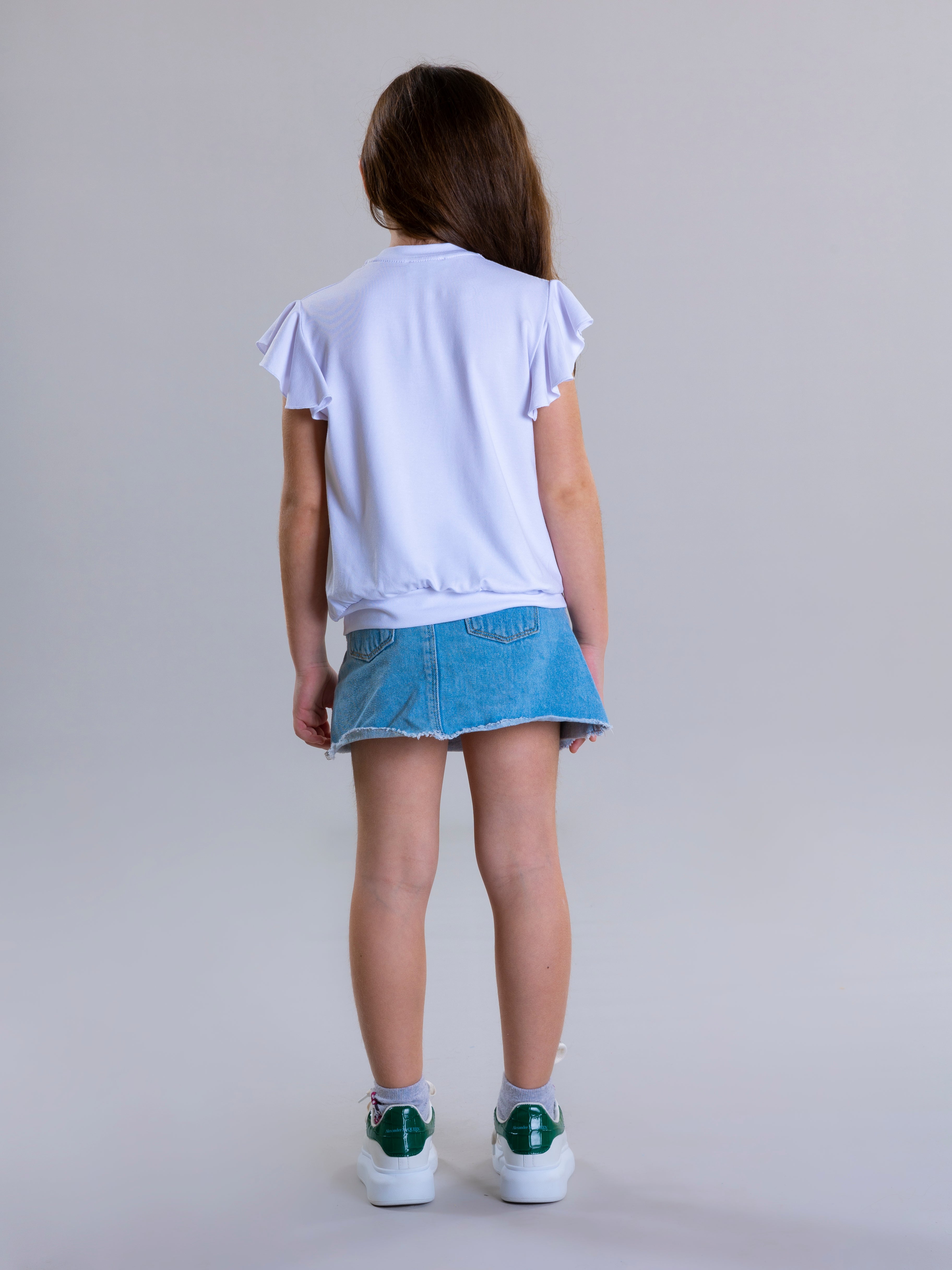 Cherry Embroidered Top For Girls - White