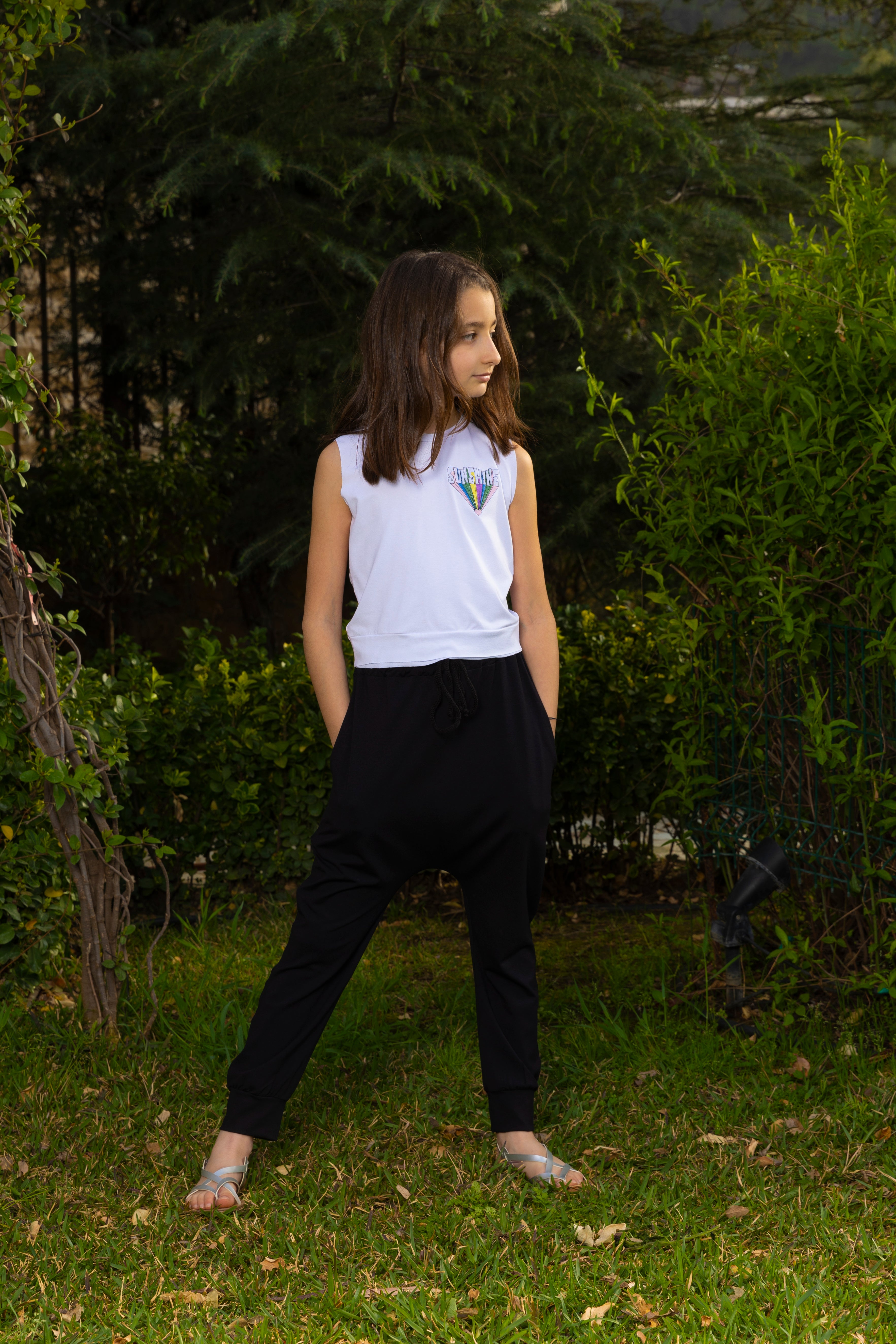 Harem Pants For Girls - Black - Pear