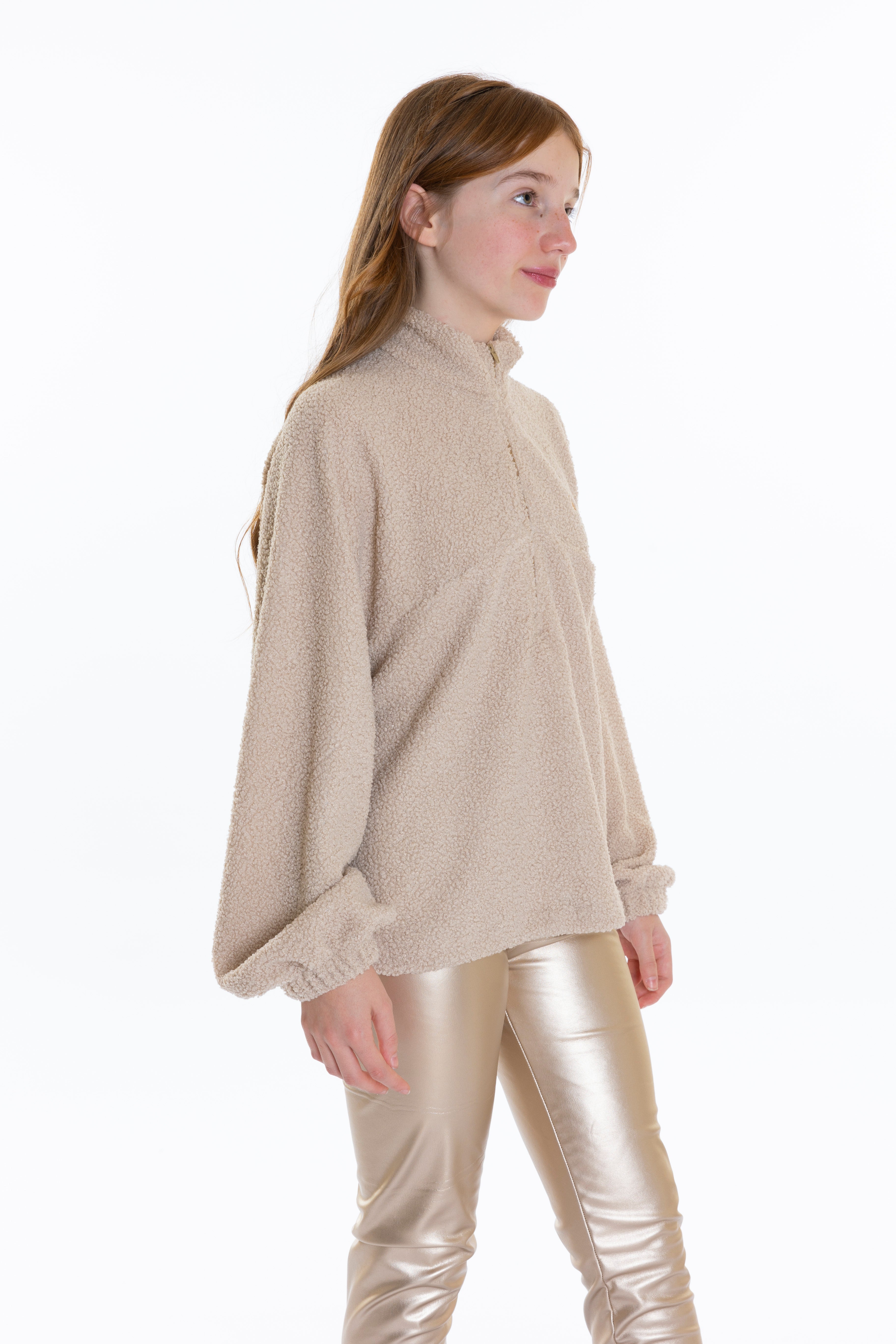 Wool Sweater For Girls - Beige - Pear