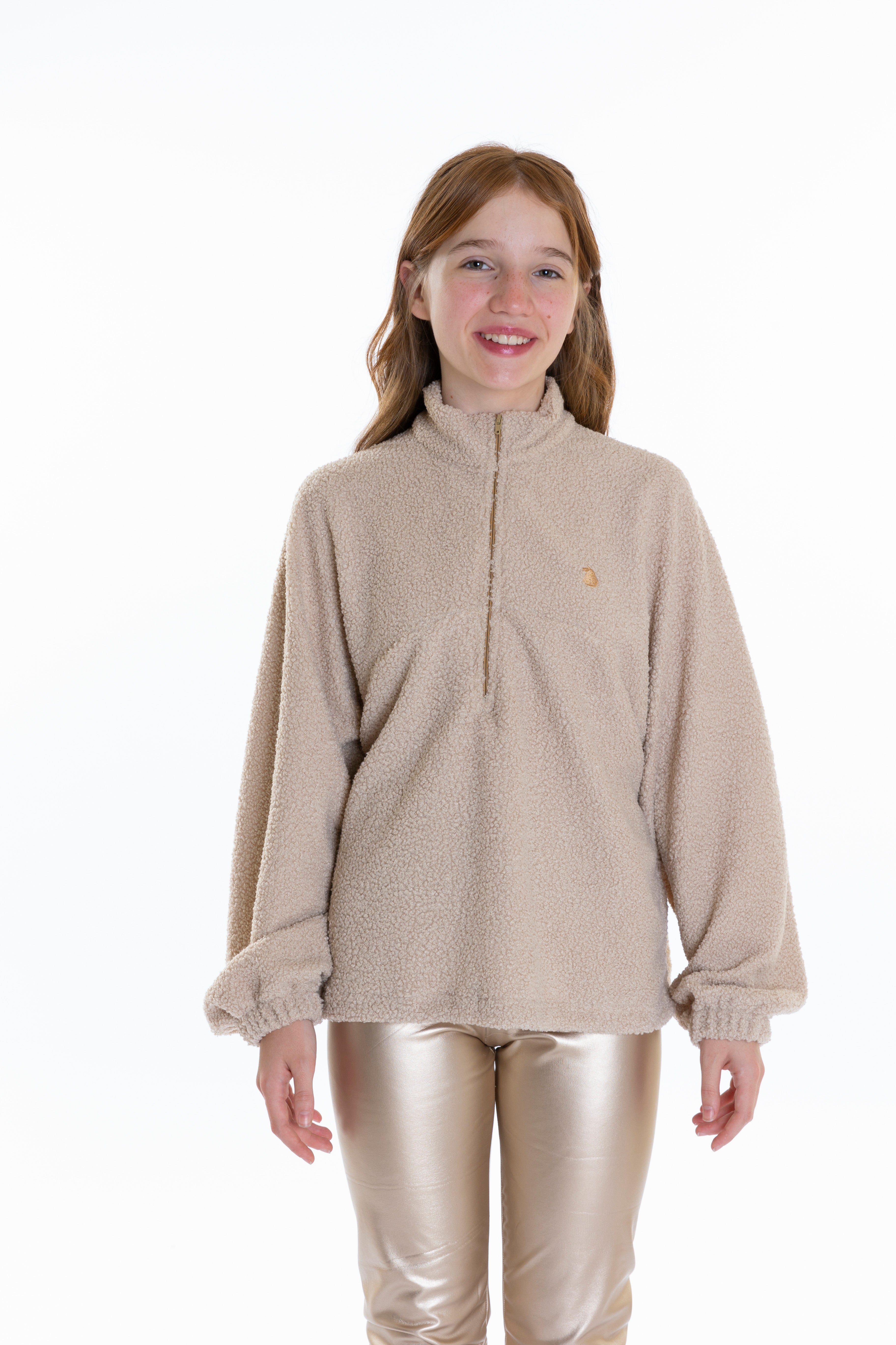 Wool Sweater For Girls - Beige - Pear