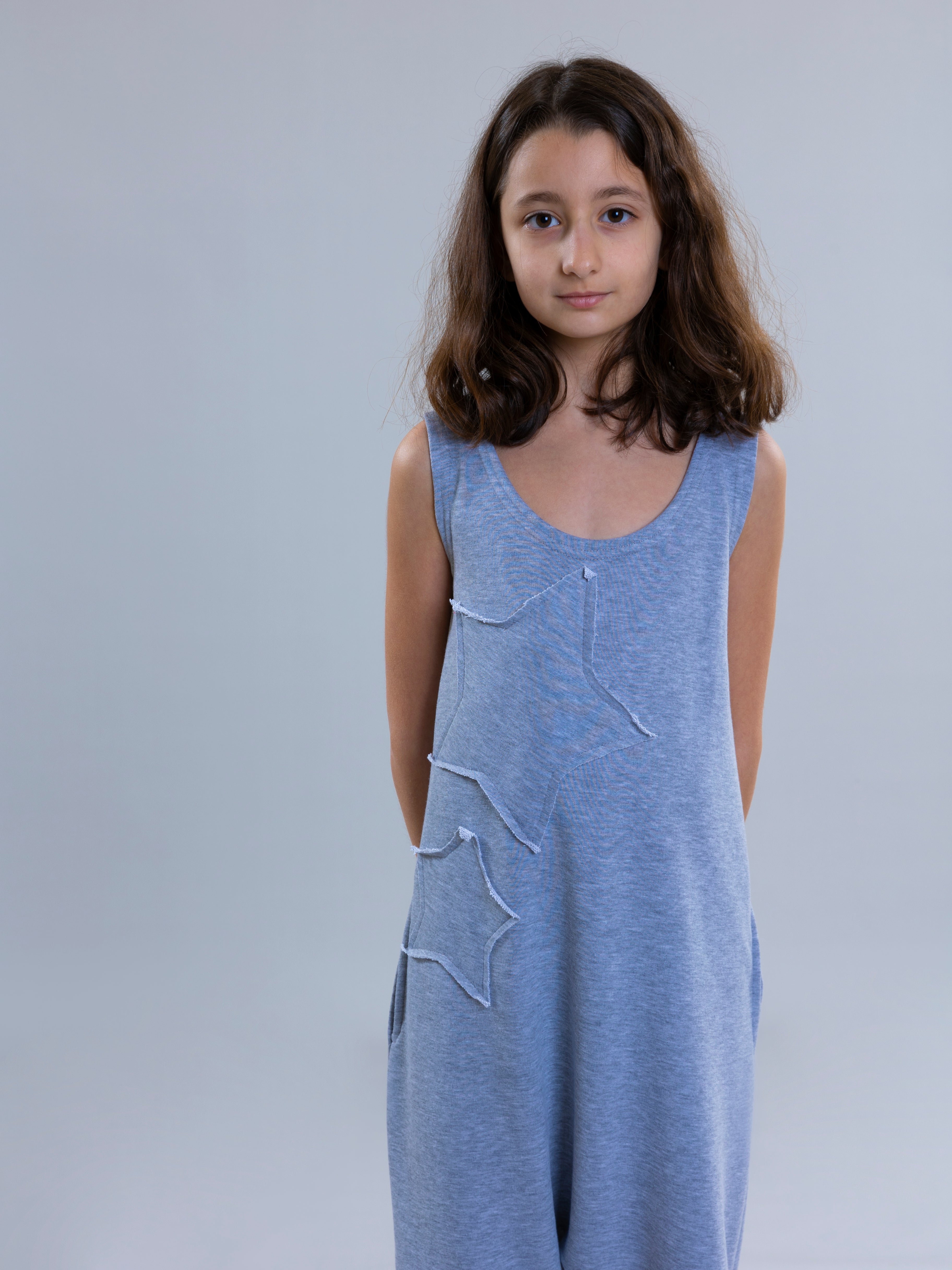 Star jumpsuit For Girls - Grey